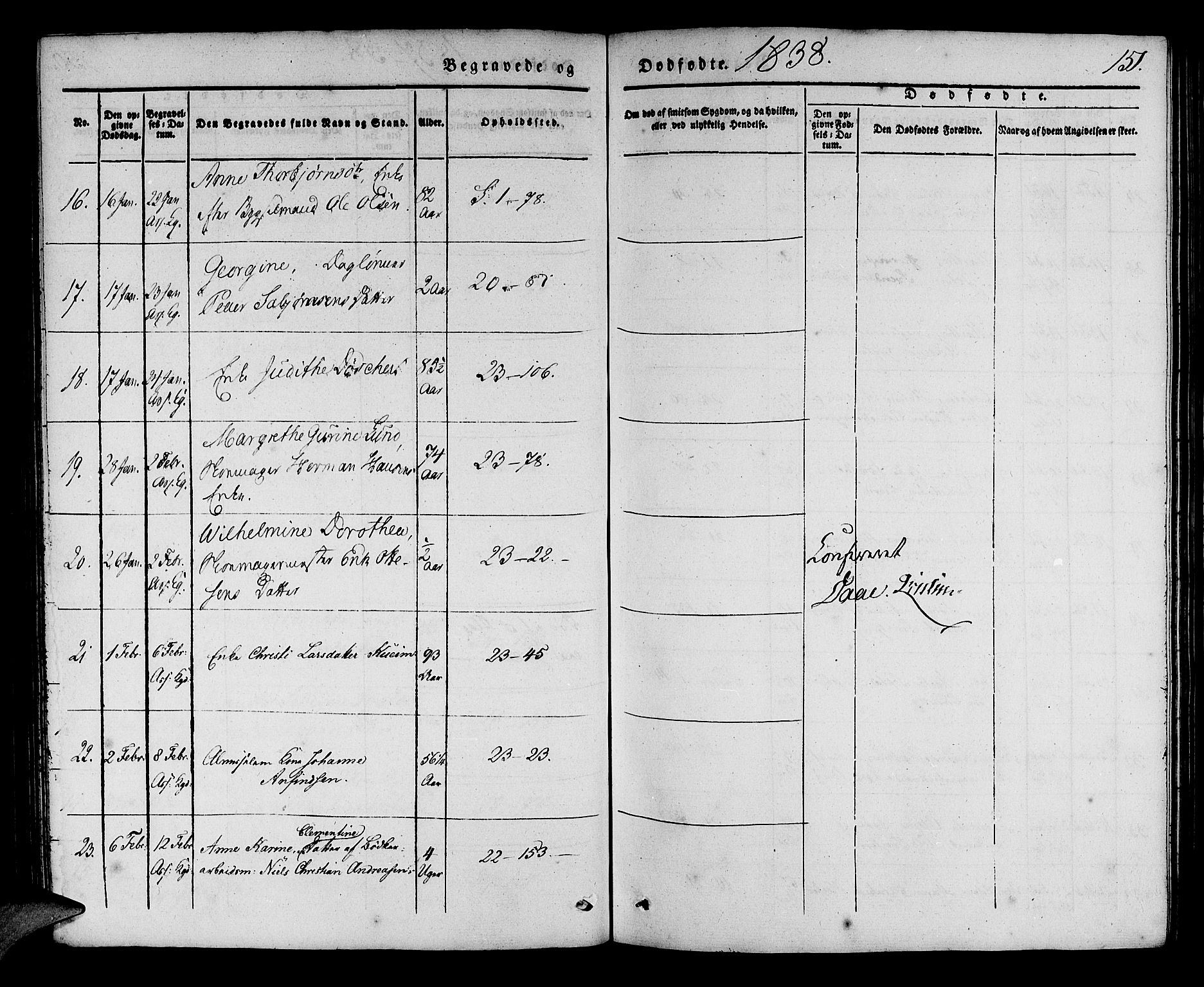 Korskirken sokneprestembete, AV/SAB-A-76101/H/Haa/L0043: Parish register (official) no. E 1, 1834-1848, p. 151