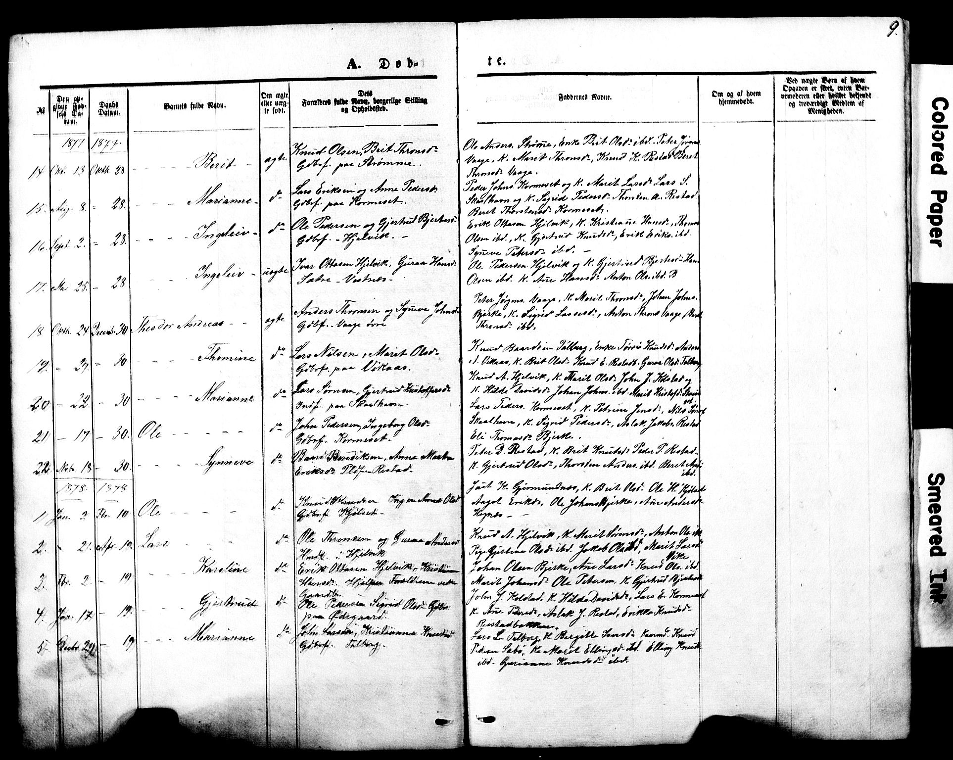 Ministerialprotokoller, klokkerbøker og fødselsregistre - Møre og Romsdal, SAT/A-1454/550/L0618: Parish register (copy) no. 550C01, 1870-1927, p. 9