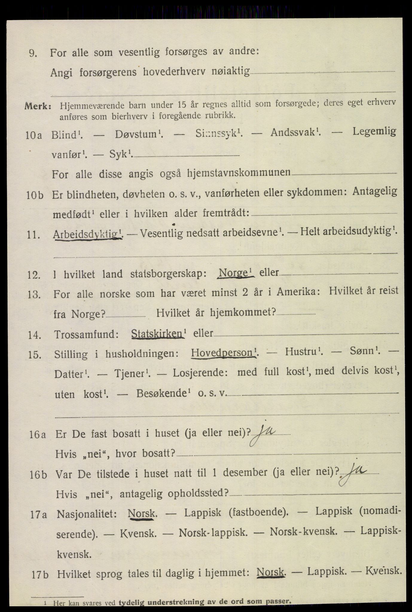 SAT, 1920 census for Lurøy, 1920, p. 5184