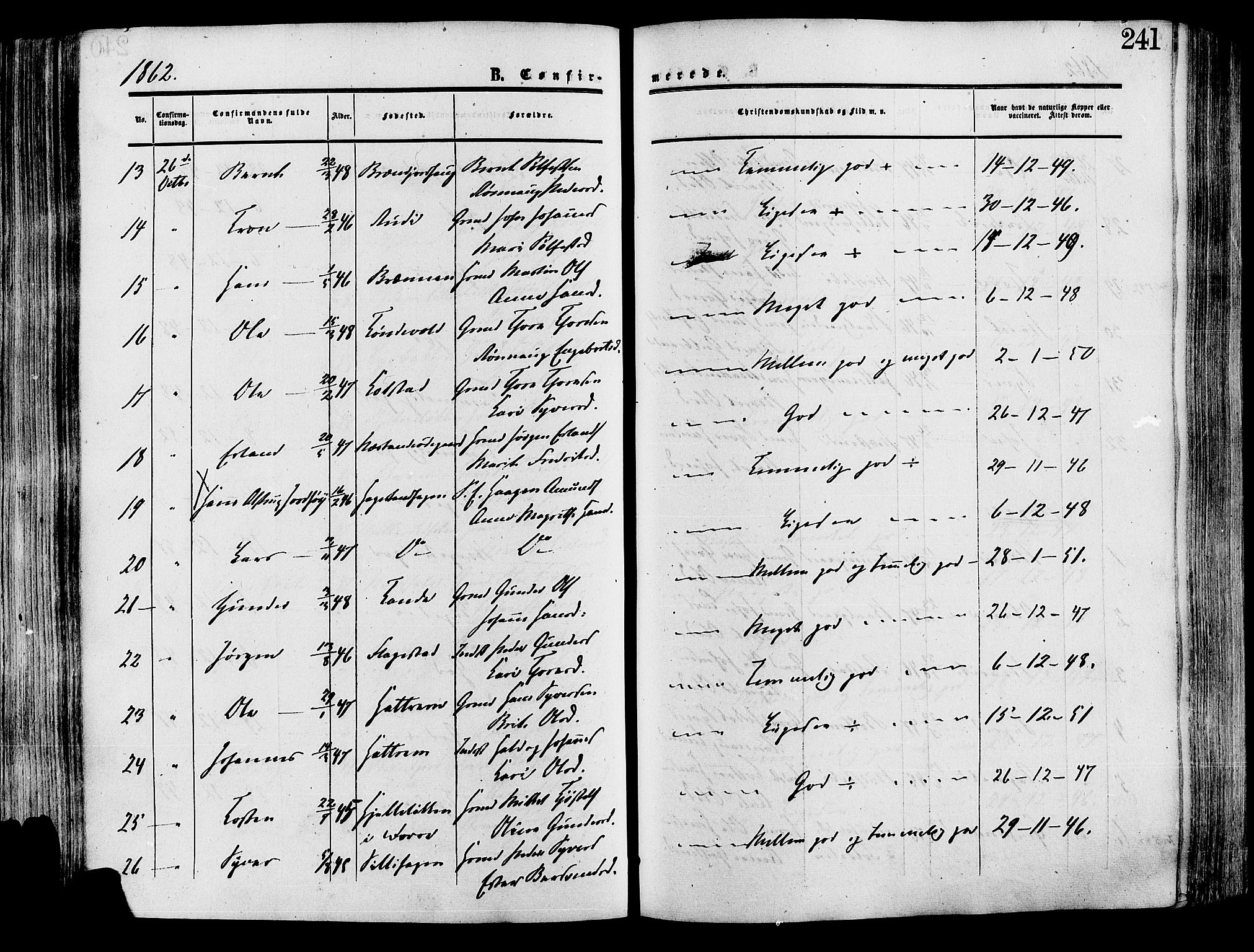 Lesja prestekontor, AV/SAH-PREST-068/H/Ha/Haa/L0008: Parish register (official) no. 8, 1854-1880, p. 241