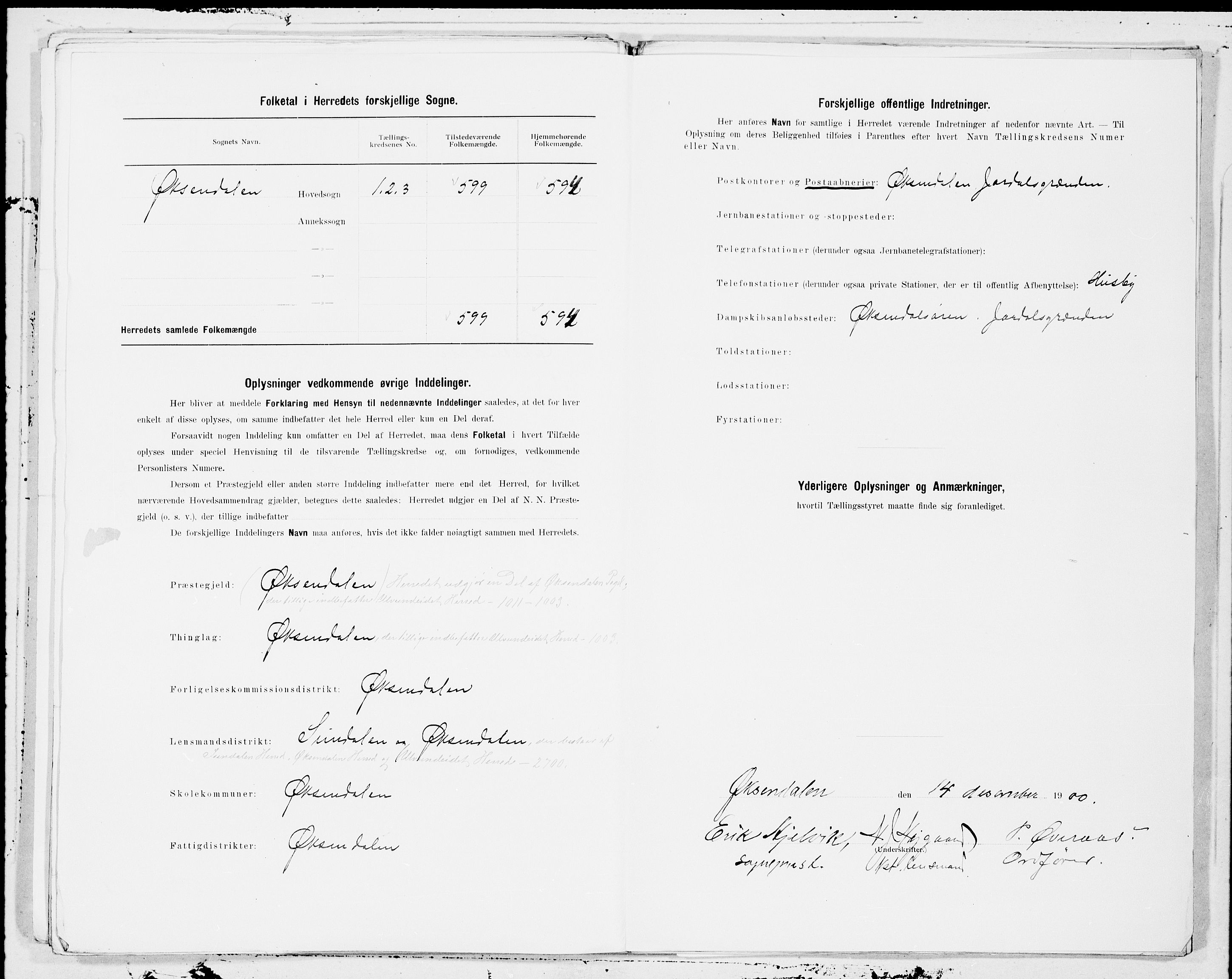 SAT, 1900 census for Øksendal, 1900, p. 9