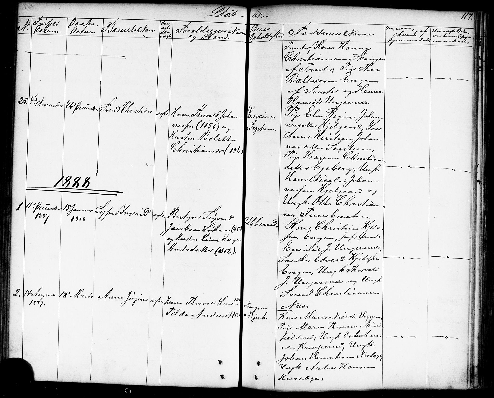 Enebakk prestekontor Kirkebøker, AV/SAO-A-10171c/G/Gb/L0001: Parish register (copy) no. II 1, 1859-1890, p. 117
