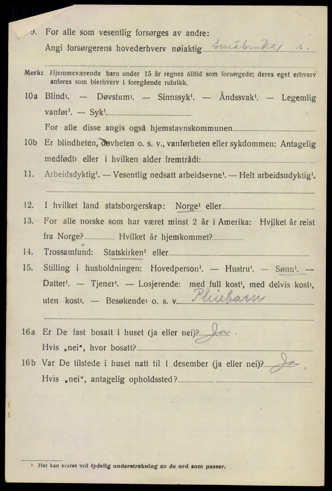 SAO, 1920 census for Skedsmo, 1920, p. 5800