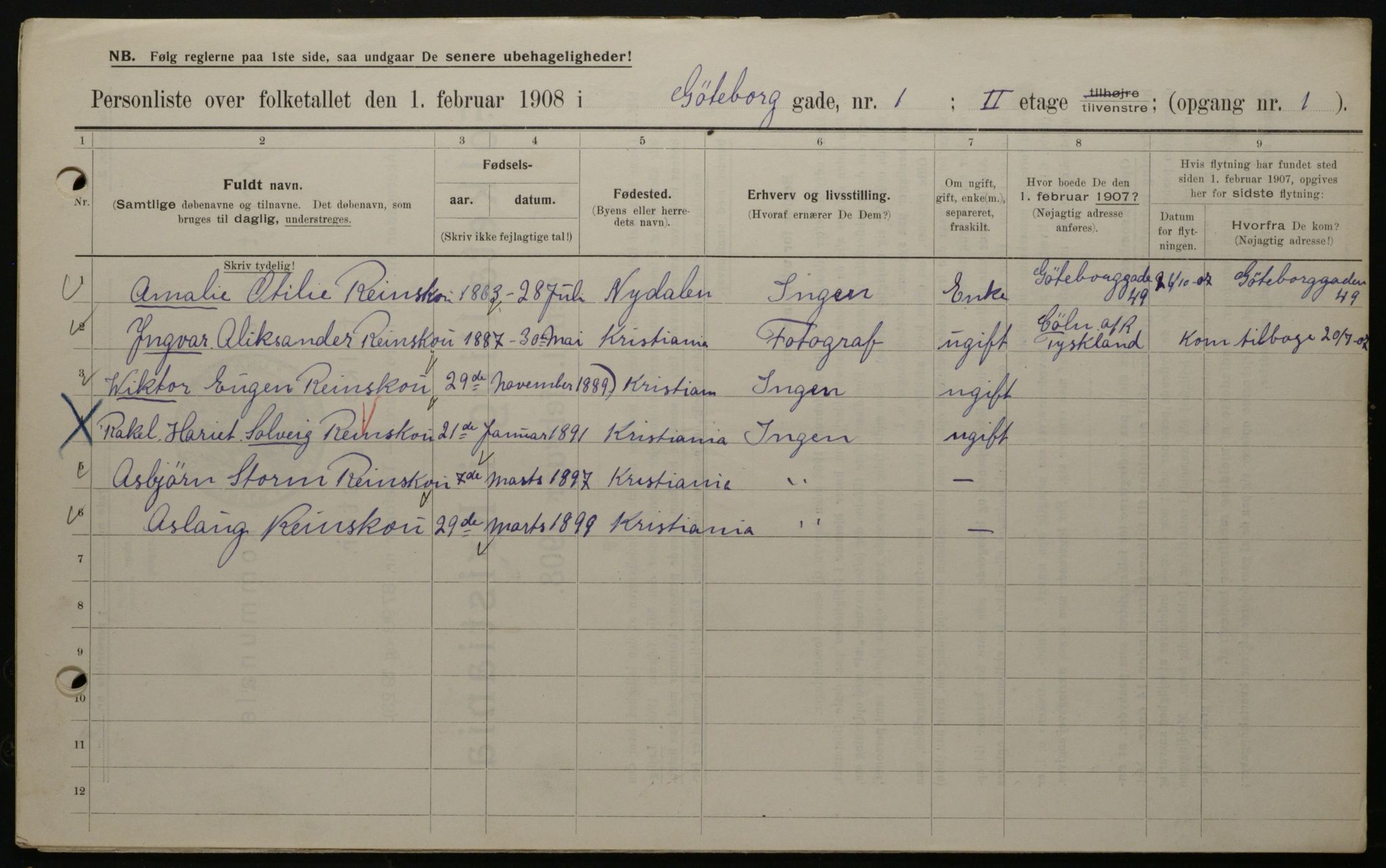 OBA, Municipal Census 1908 for Kristiania, 1908, p. 29534