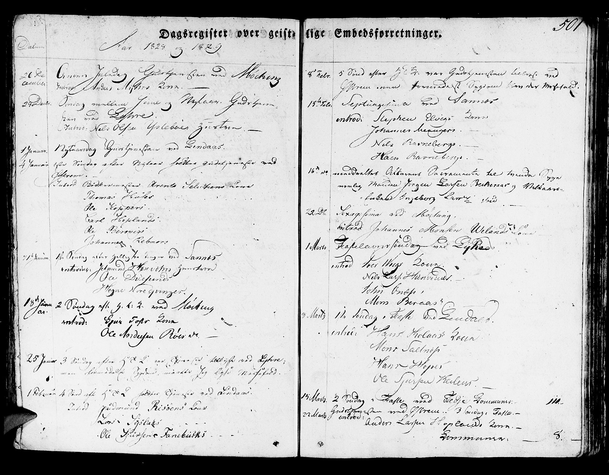 Lindås Sokneprestembete, SAB/A-76701/H/Haa: Parish register (official) no. A 8, 1823-1836, p. 501