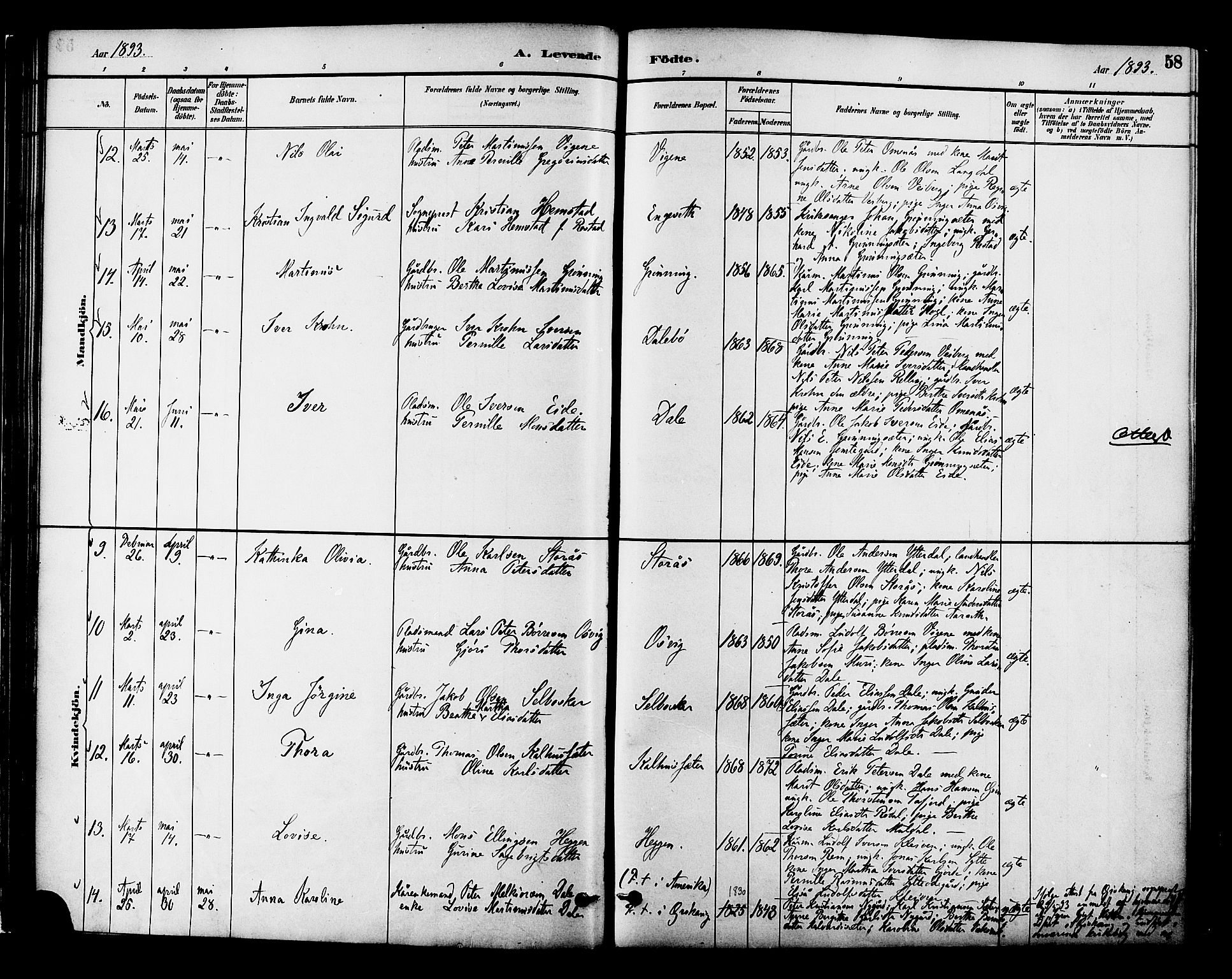 Ministerialprotokoller, klokkerbøker og fødselsregistre - Møre og Romsdal, AV/SAT-A-1454/519/L0255: Parish register (official) no. 519A14, 1884-1908, p. 58