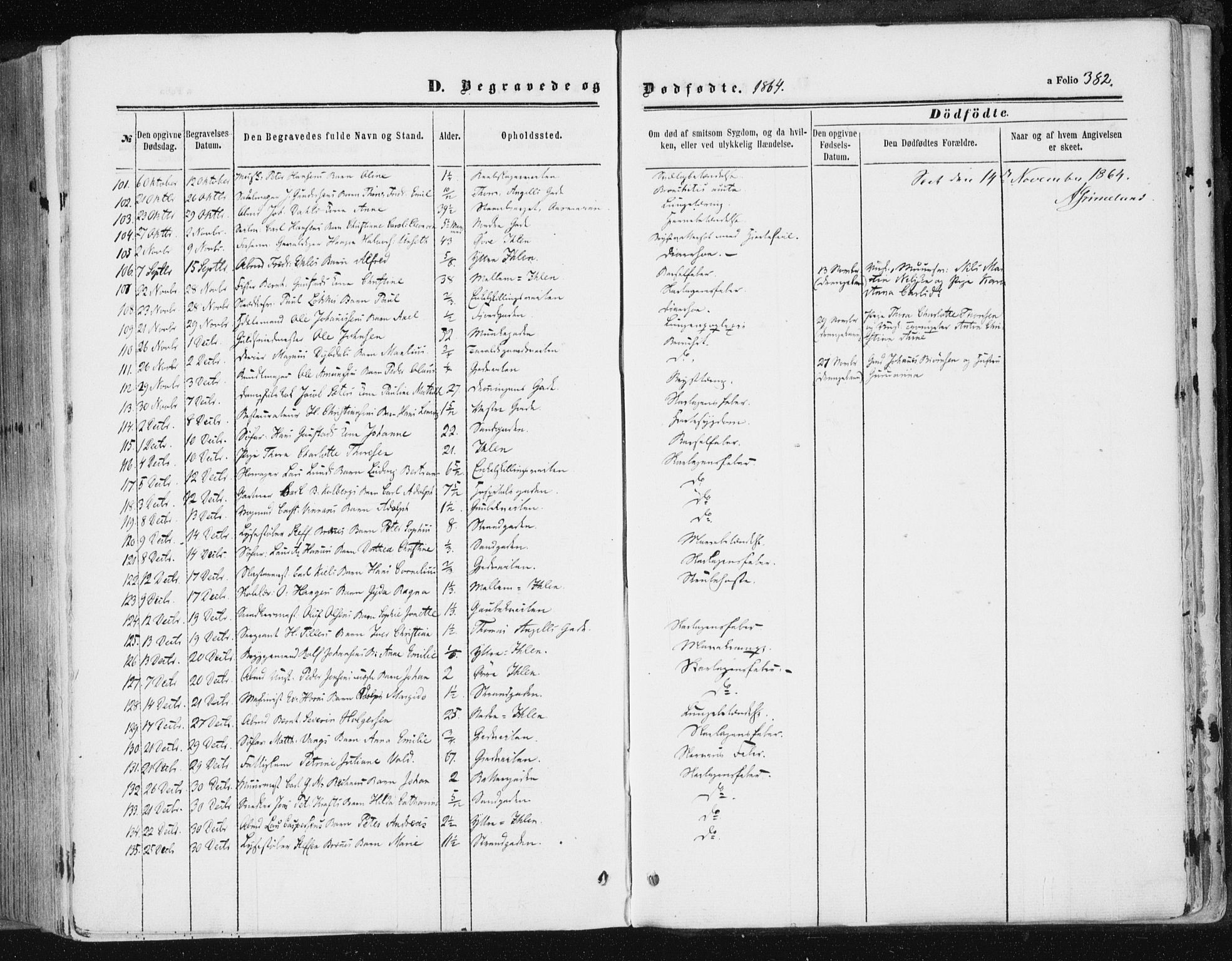 Ministerialprotokoller, klokkerbøker og fødselsregistre - Sør-Trøndelag, SAT/A-1456/602/L0115: Parish register (official) no. 602A13, 1860-1872, p. 382
