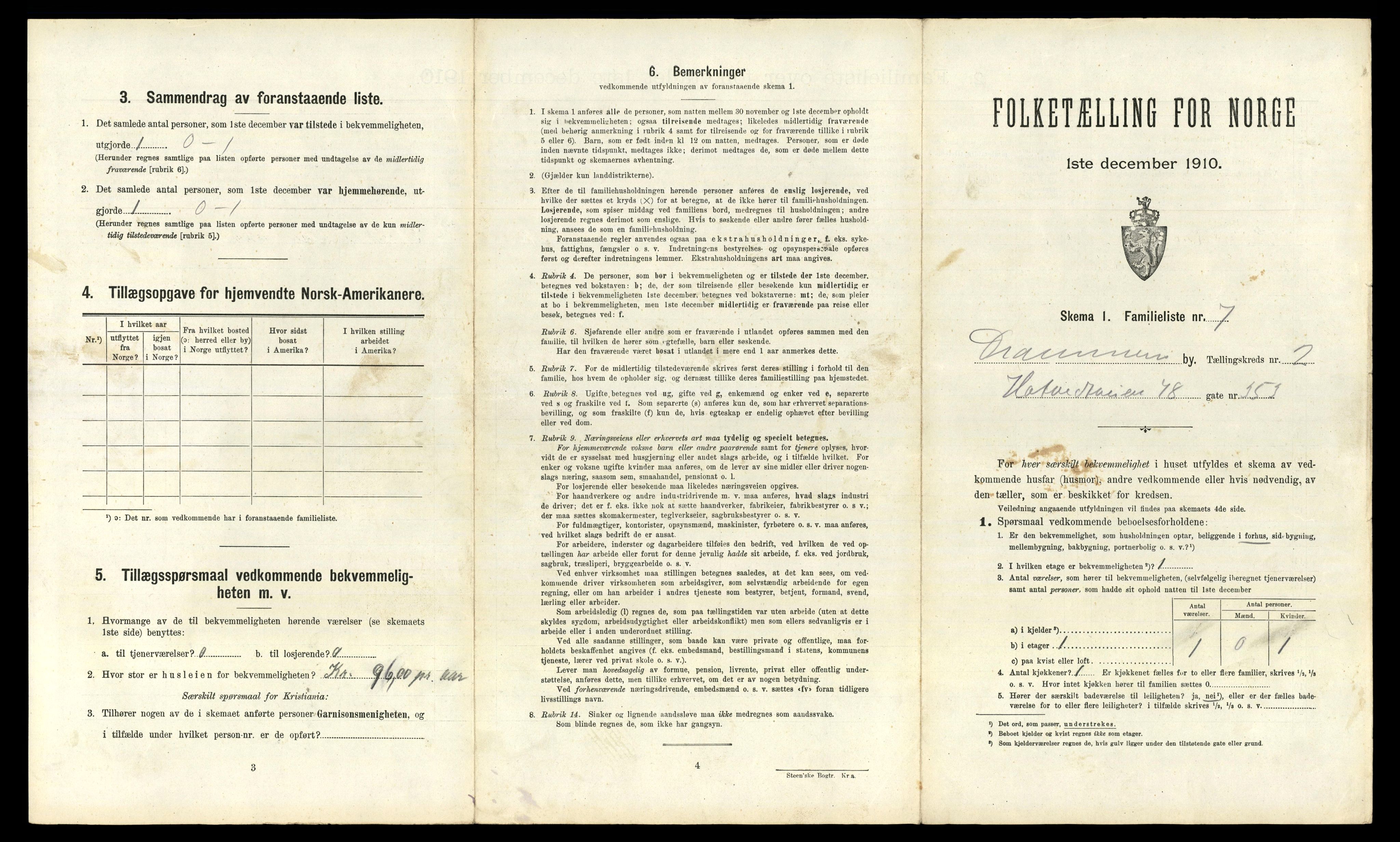 RA, 1910 census for Drammen, 1910, p. 994