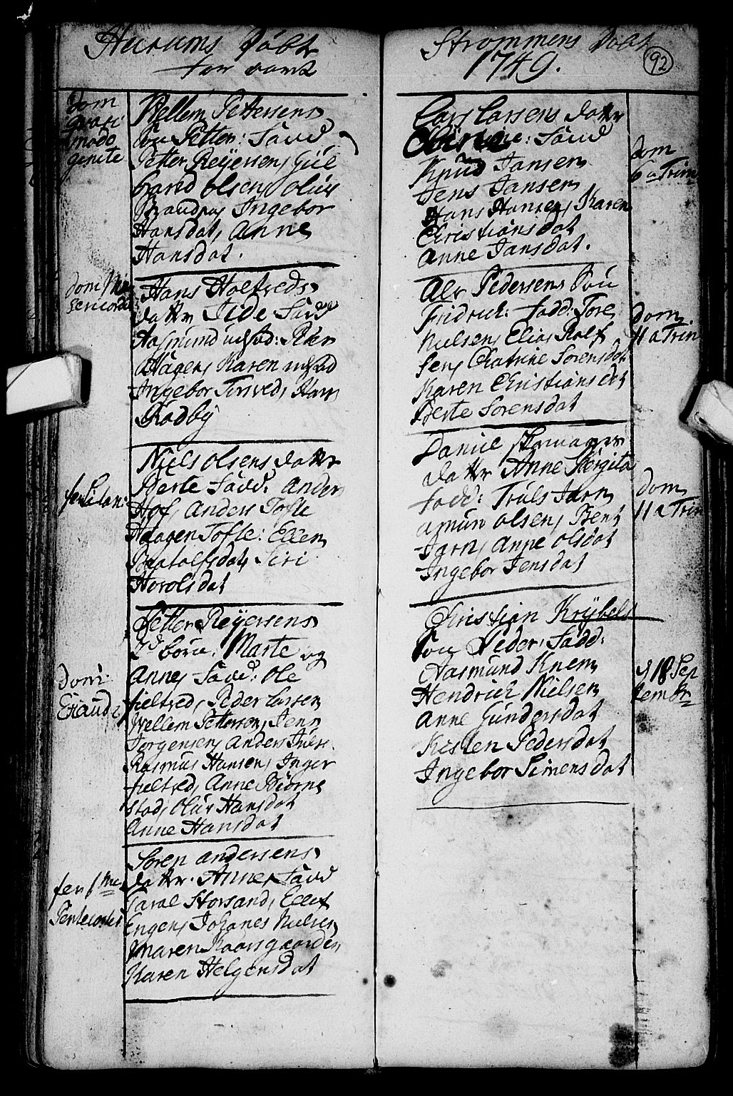 Hurum kirkebøker, AV/SAKO-A-229/F/Fa/L0002: Parish register (official) no. 2, 1733-1757, p. 92