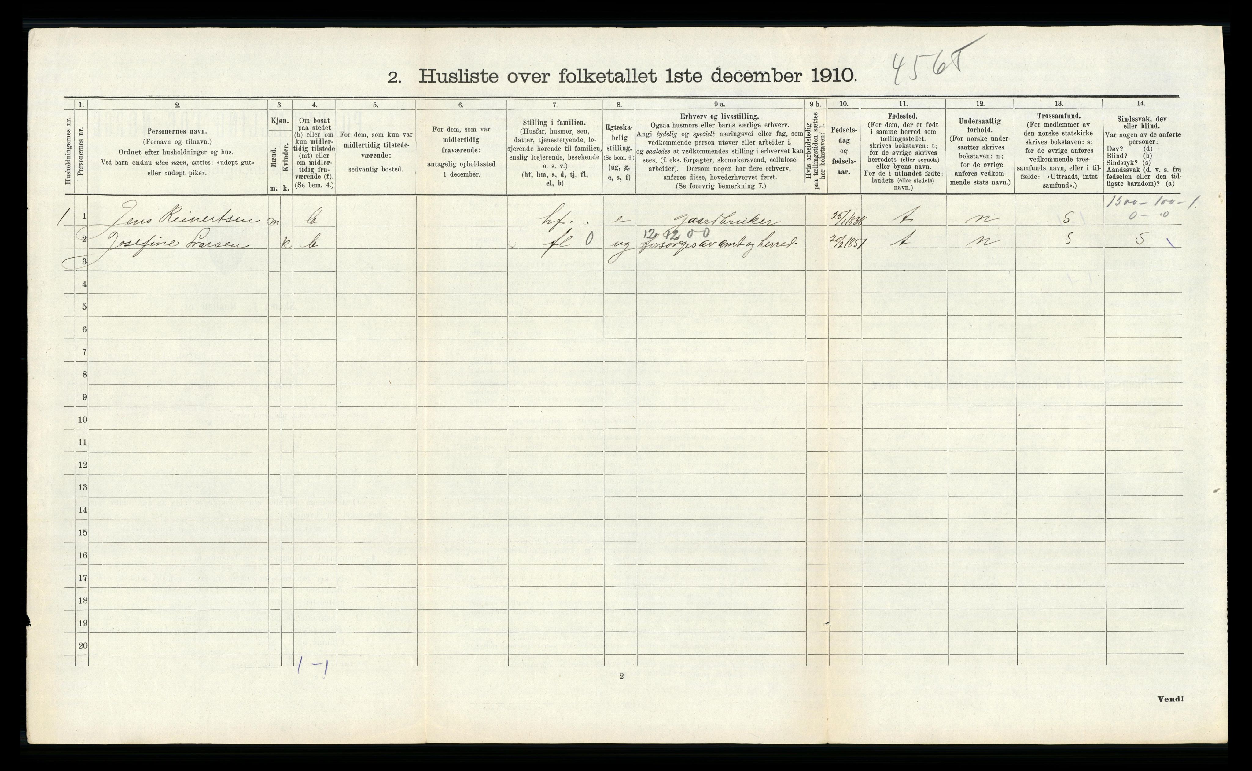 RA, 1910 census for Hidra, 1910, p. 612