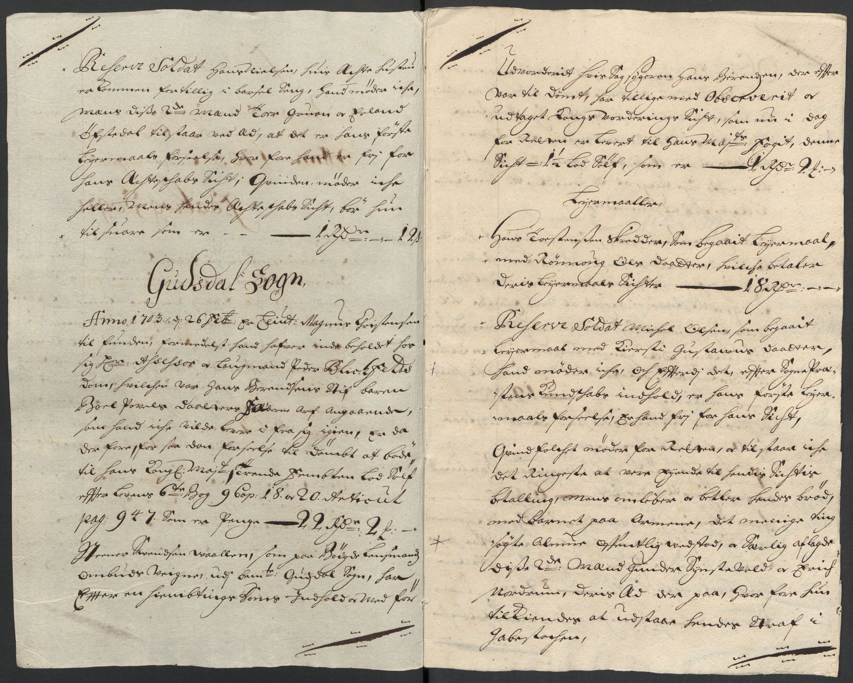Rentekammeret inntil 1814, Reviderte regnskaper, Fogderegnskap, RA/EA-4092/R17/L1176: Fogderegnskap Gudbrandsdal, 1703, p. 45