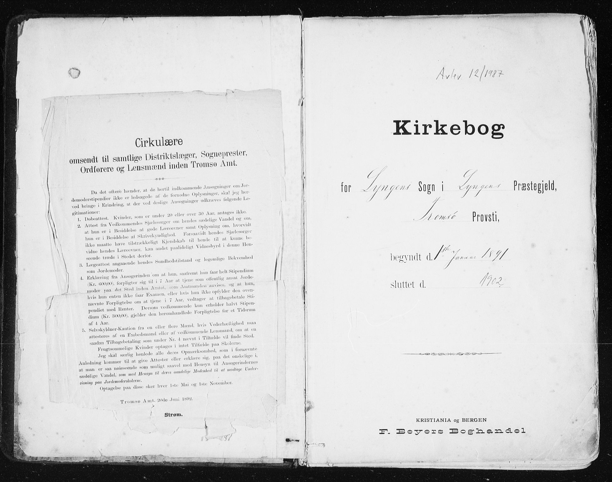 Lyngen sokneprestembete, SATØ/S-1289/H/He/Hea/L0008kirke: Parish register (official) no. 8, 1891-1902