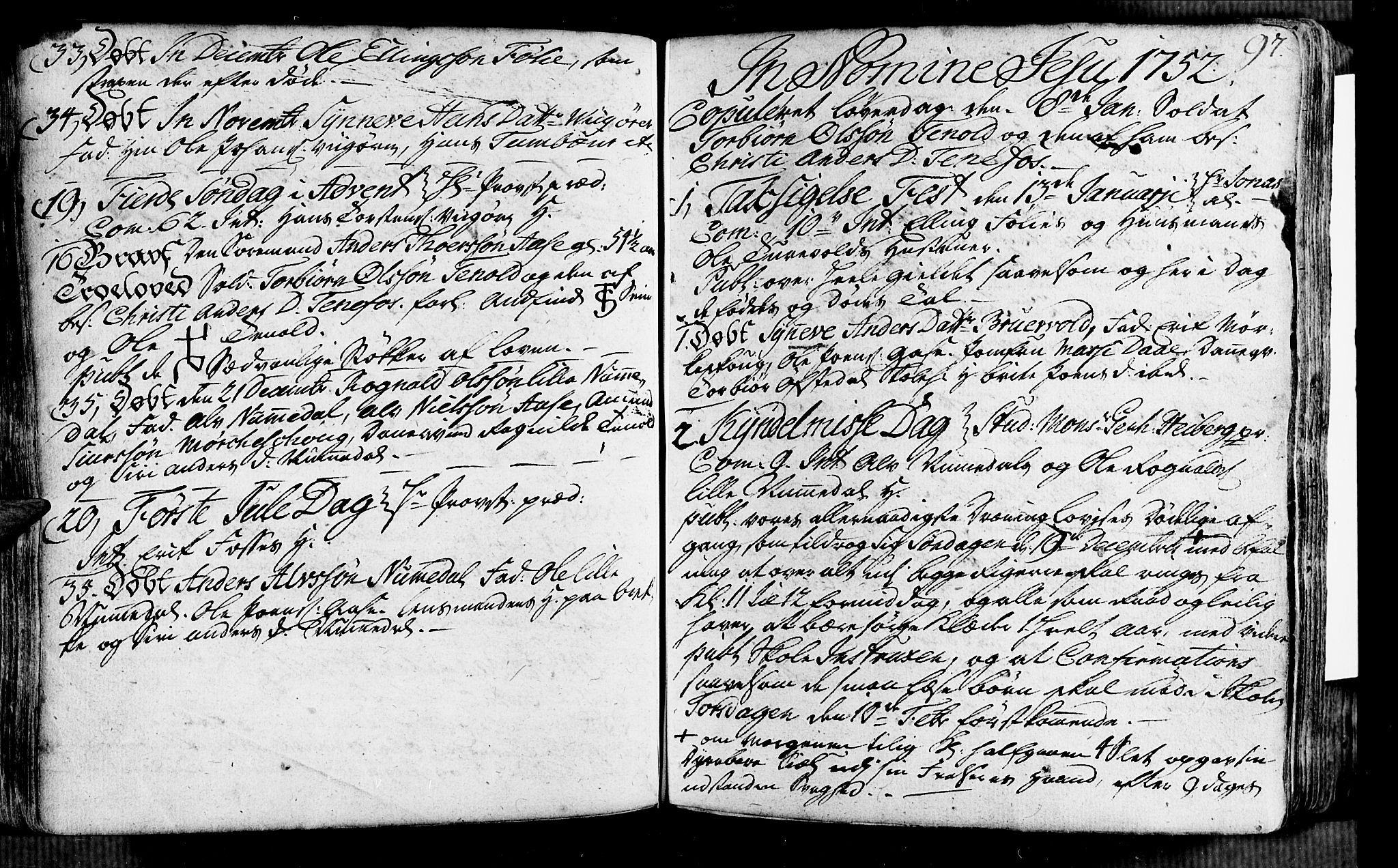 Vik sokneprestembete, AV/SAB-A-81501/H/Haa/Haaa/L0002: Parish register (official) no. A 2 / 1, 1740-1757, p. 97