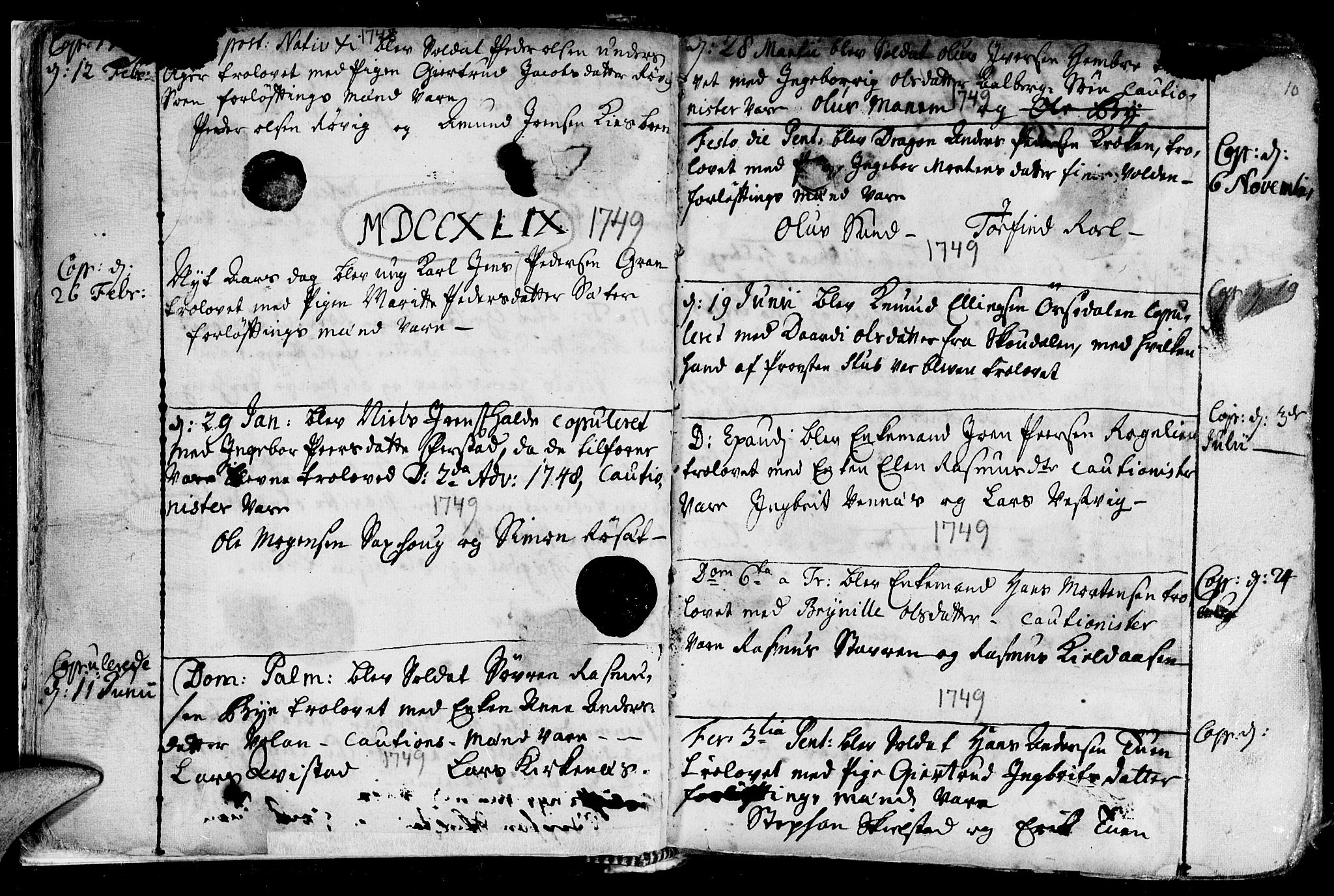 Ministerialprotokoller, klokkerbøker og fødselsregistre - Nord-Trøndelag, SAT/A-1458/730/L0272: Parish register (official) no. 730A01, 1733-1764, p. 10