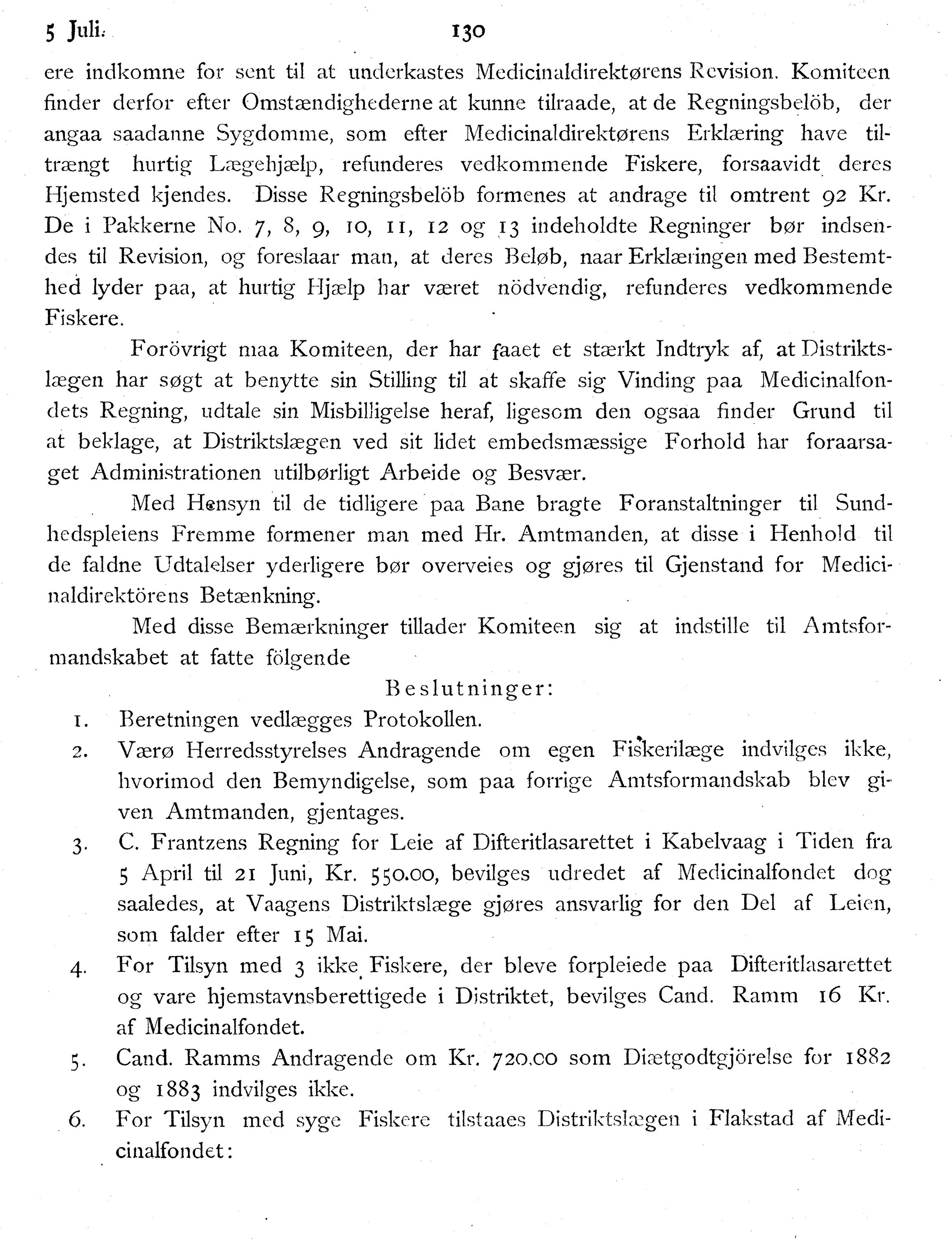 Nordland Fylkeskommune. Fylkestinget, AIN/NFK-17/176/A/Ac/L0014: Fylkestingsforhandlinger 1881-1885, 1881-1885