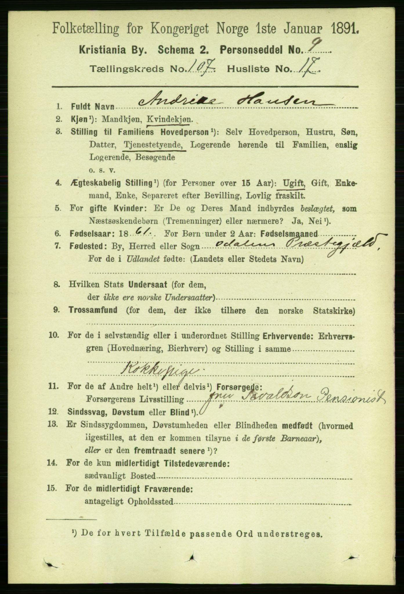 RA, 1891 census for 0301 Kristiania, 1891, p. 54948