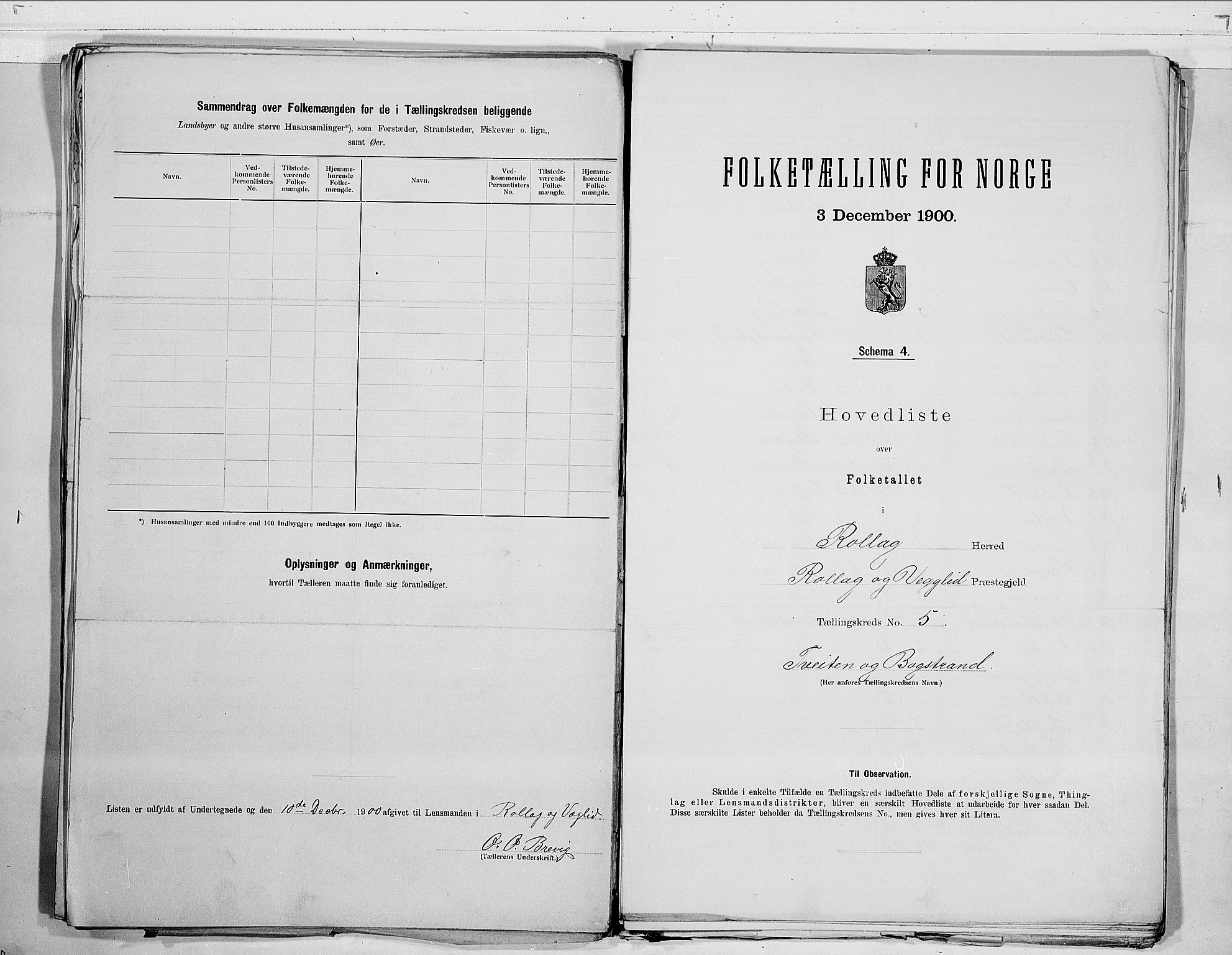 RA, 1900 census for Rollag, 1900, p. 6