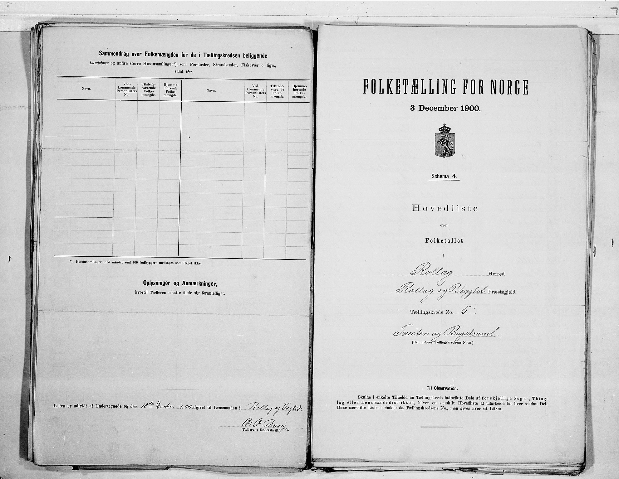 RA, 1900 census for Rollag, 1900, p. 6