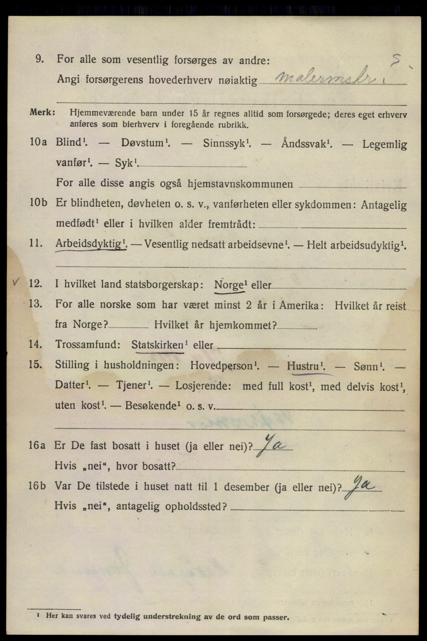 SAO, 1920 census for Kristiania, 1920, p. 536204