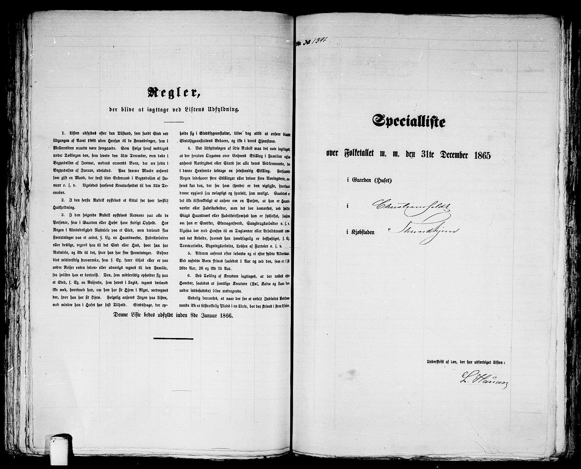 RA, 1865 census for Trondheim, 1865, p. 2881