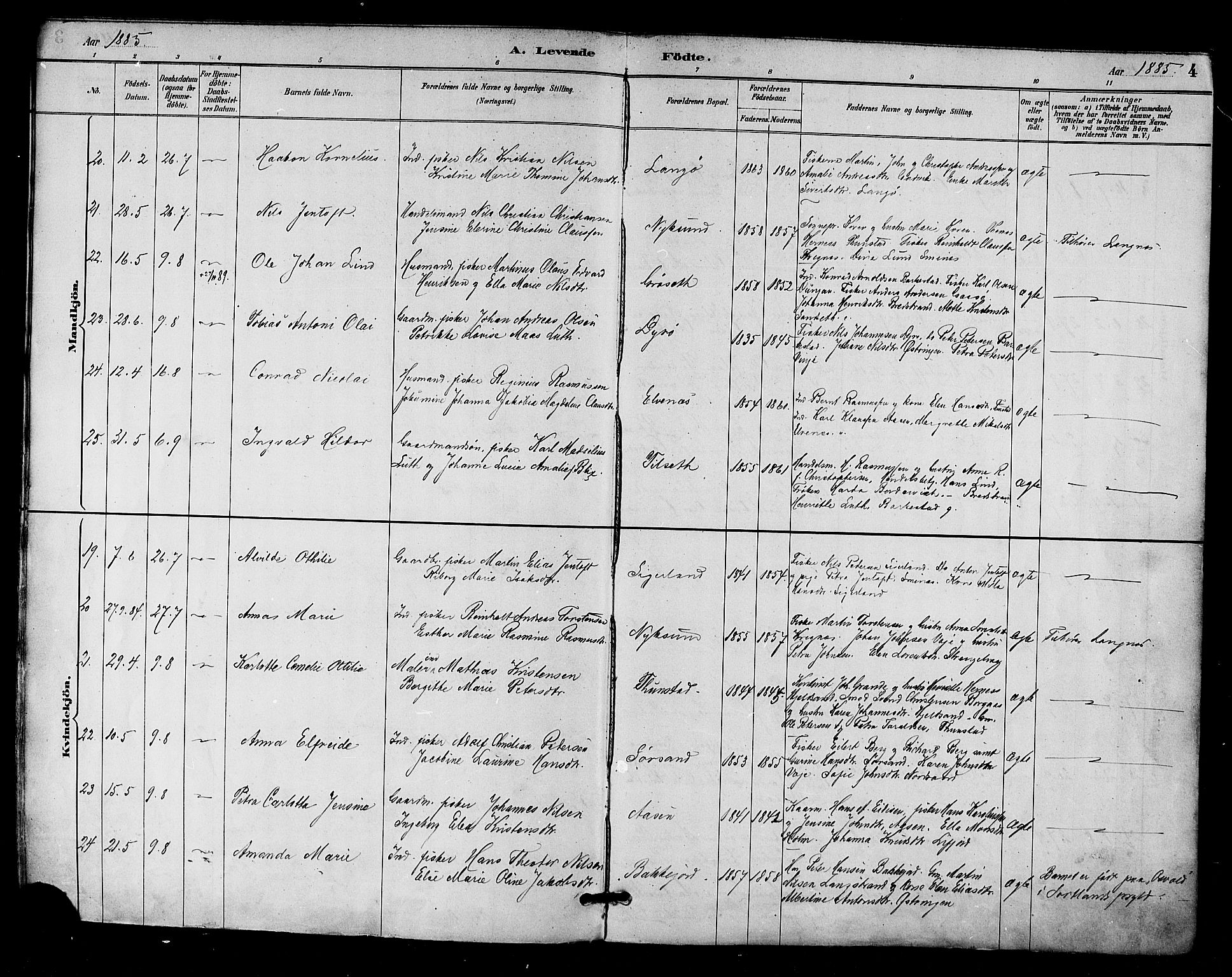 Ministerialprotokoller, klokkerbøker og fødselsregistre - Nordland, AV/SAT-A-1459/893/L1337: Parish register (official) no. 893A09, 1885-1893, p. 4