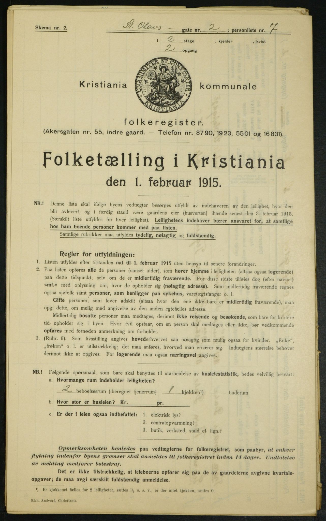 OBA, Municipal Census 1915 for Kristiania, 1915, p. 87610