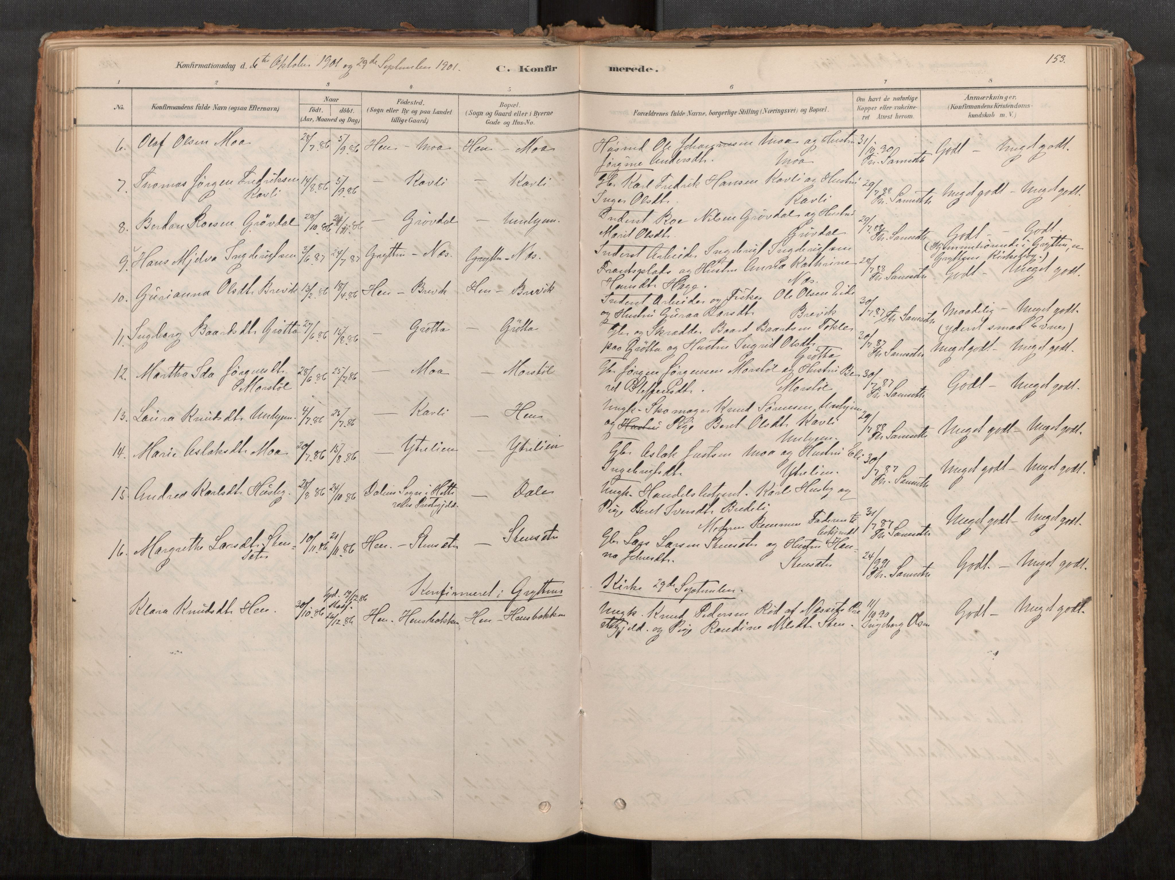 Ministerialprotokoller, klokkerbøker og fødselsregistre - Møre og Romsdal, AV/SAT-A-1454/545/L0594: Parish register (official) no. 545A03, 1878-1920, p. 153