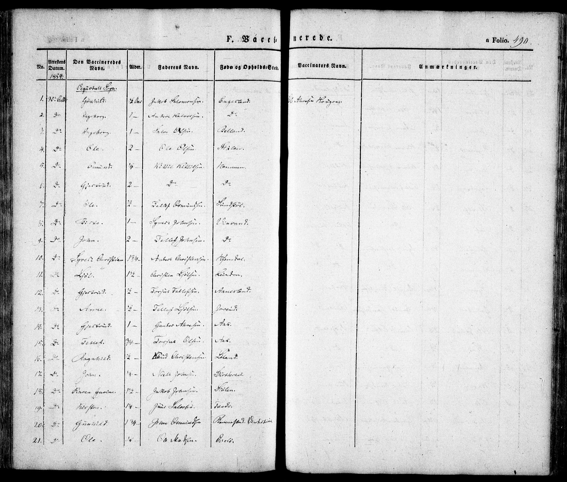 Evje sokneprestkontor, SAK/1111-0008/F/Fa/Faa/L0005: Parish register (official) no. A 5, 1843-1865, p. 490