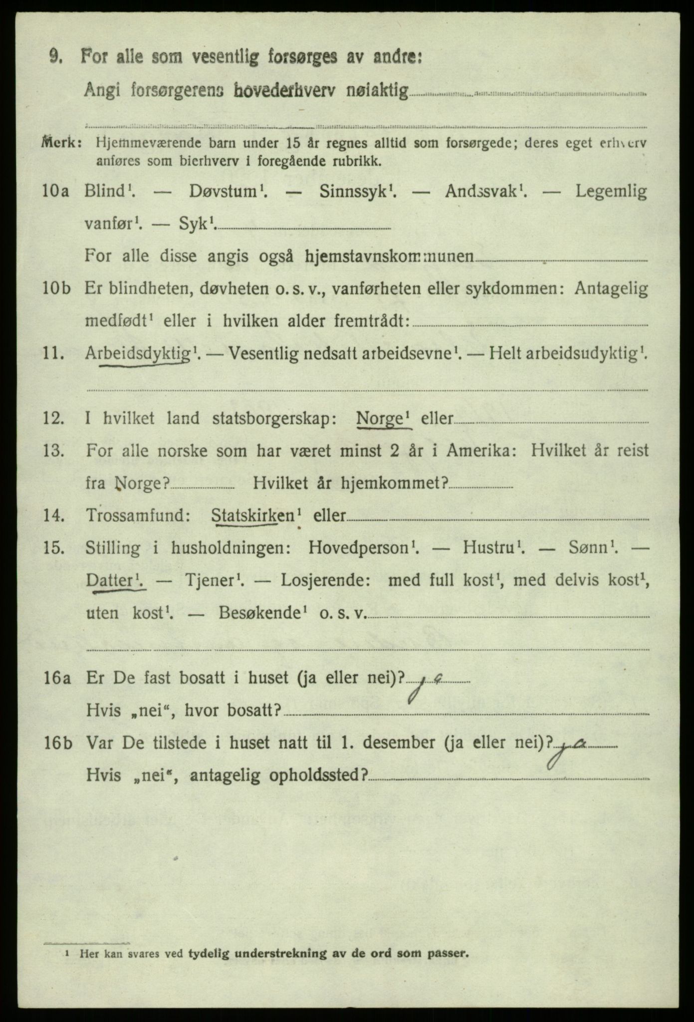 SAB, 1920 census for Eidfjord, 1920, p. 737