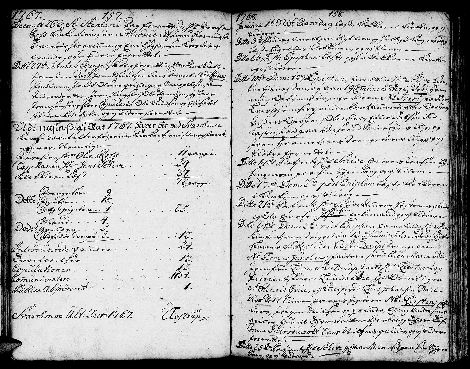 Ministerialprotokoller, klokkerbøker og fødselsregistre - Sør-Trøndelag, SAT/A-1456/671/L0840: Parish register (official) no. 671A02, 1756-1794, p. 157-158