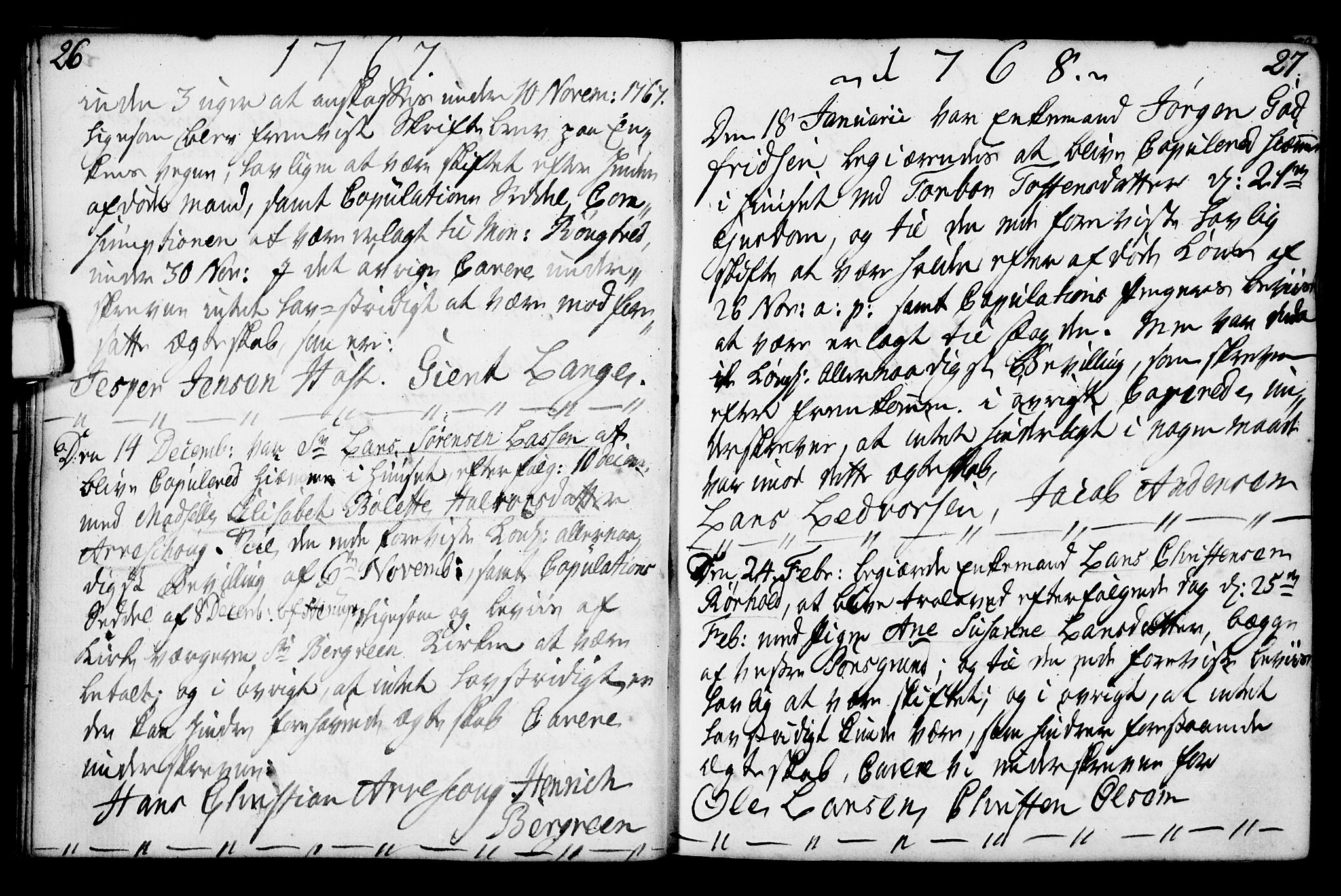 Porsgrunn kirkebøker , AV/SAKO-A-104/F/Fa/L0003: Parish register (official) no. 3, 1764-1814, p. 26-27
