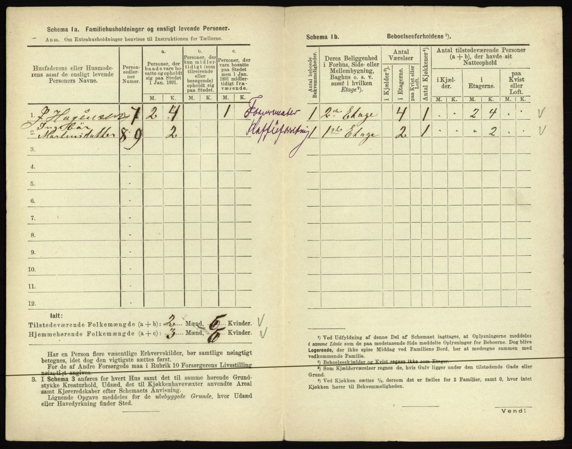 RA, 1891 census for 0501 Lillehammer, 1891, p. 366