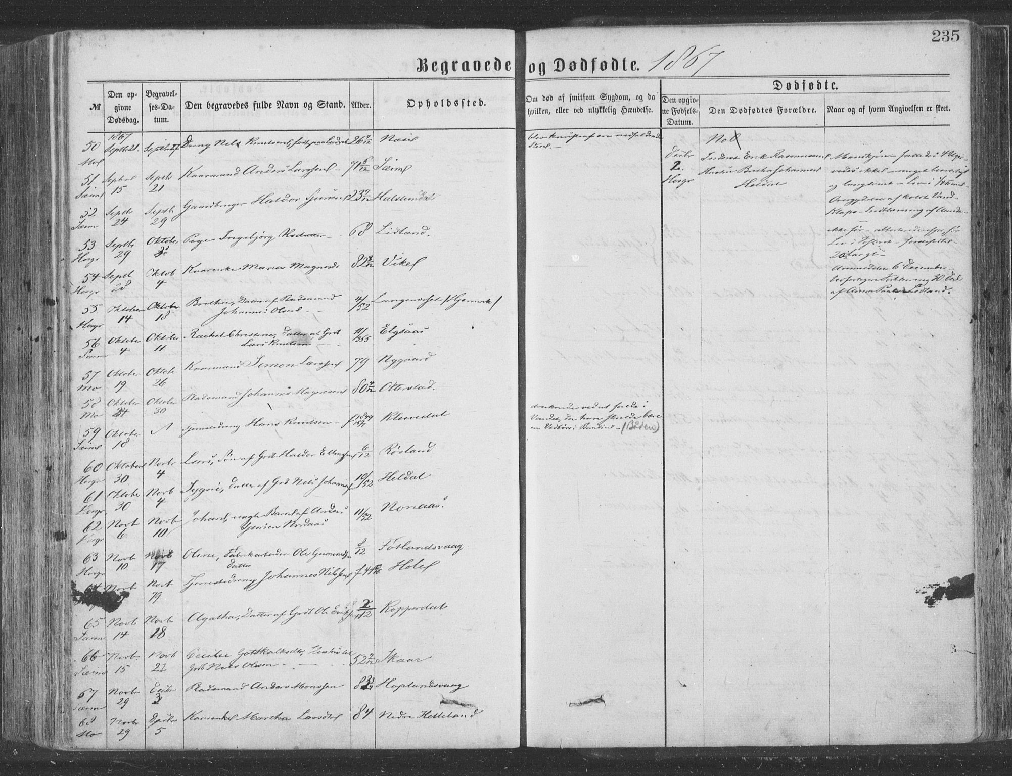 Hosanger sokneprestembete, SAB/A-75801/H/Haa: Parish register (official) no. A 9, 1864-1876, p. 235