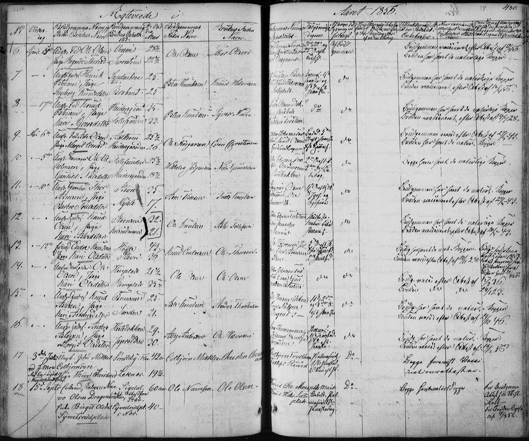 Nes kirkebøker, AV/SAKO-A-236/F/Fa/L0009: Parish register (official) no. 9, 1834-1863, p. 480