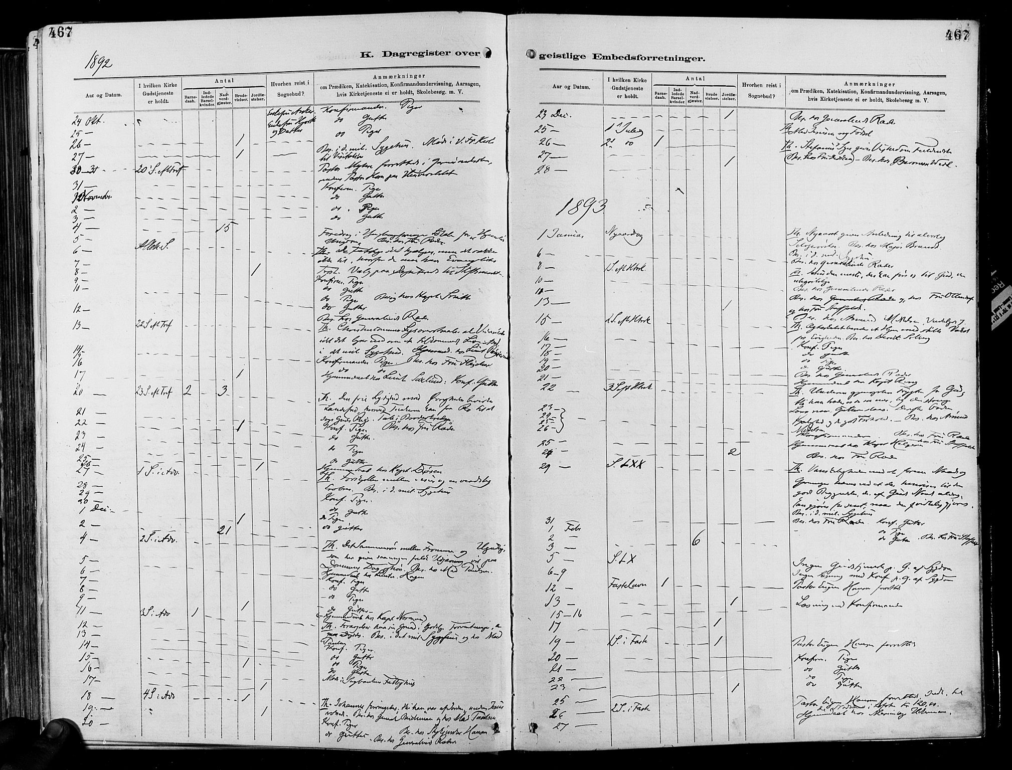 Garnisonsmenigheten Kirkebøker, AV/SAO-A-10846/F/Fa/L0012: Parish register (official) no. 12, 1880-1893, p. 467