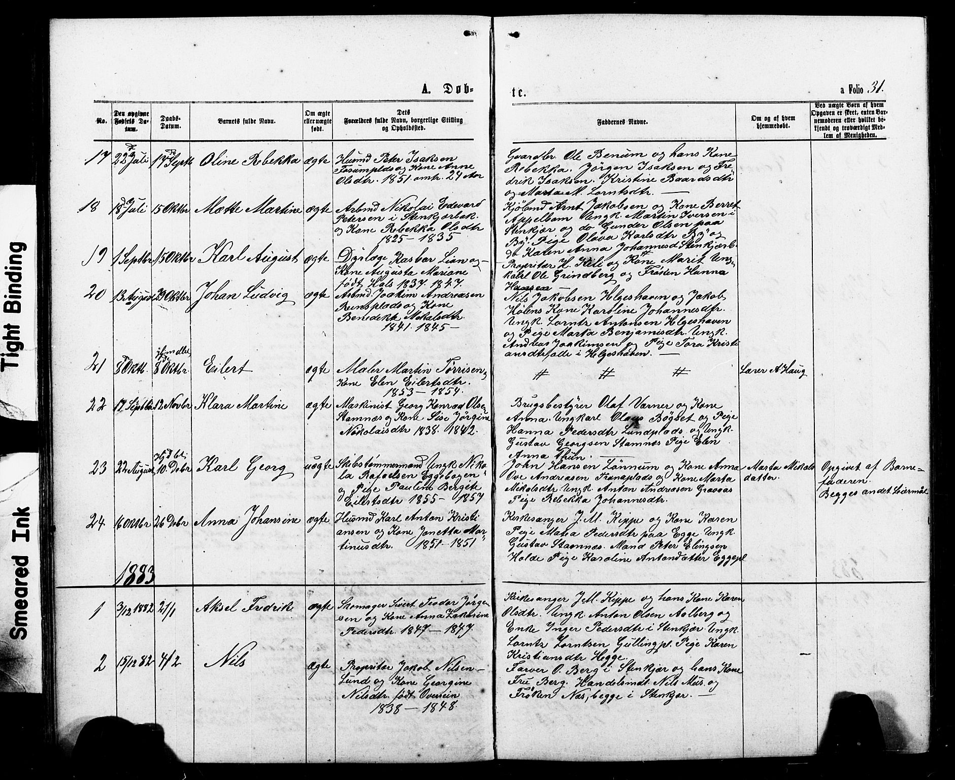 Ministerialprotokoller, klokkerbøker og fødselsregistre - Nord-Trøndelag, AV/SAT-A-1458/740/L0380: Parish register (copy) no. 740C01, 1868-1902, p. 31