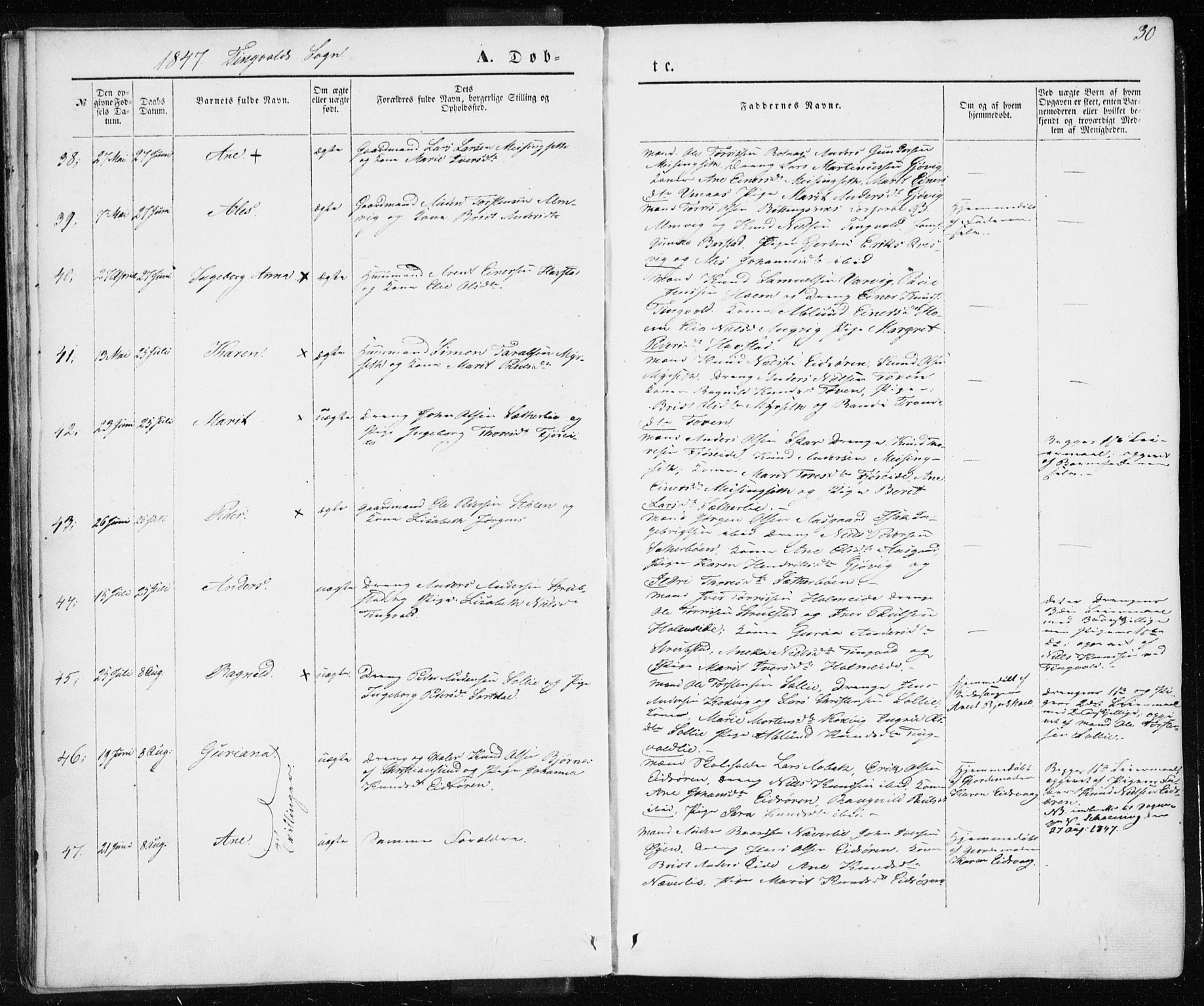 Ministerialprotokoller, klokkerbøker og fødselsregistre - Møre og Romsdal, AV/SAT-A-1454/586/L0984: Parish register (official) no. 586A10, 1844-1856, p. 30