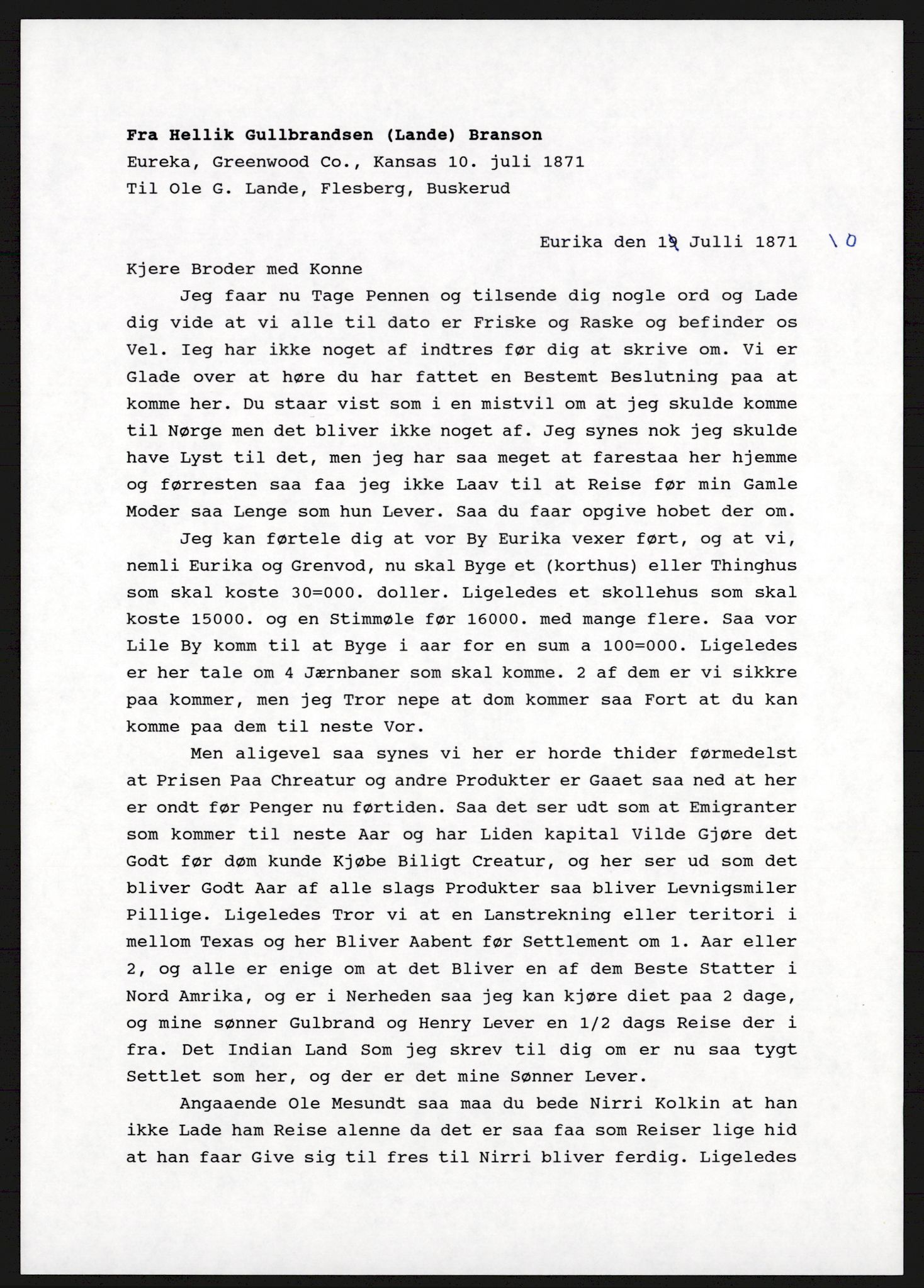 Samlinger til kildeutgivelse, Amerikabrevene, AV/RA-EA-4057/F/L0017: Innlån fra Buskerud: Bratås, 1838-1914, p. 454