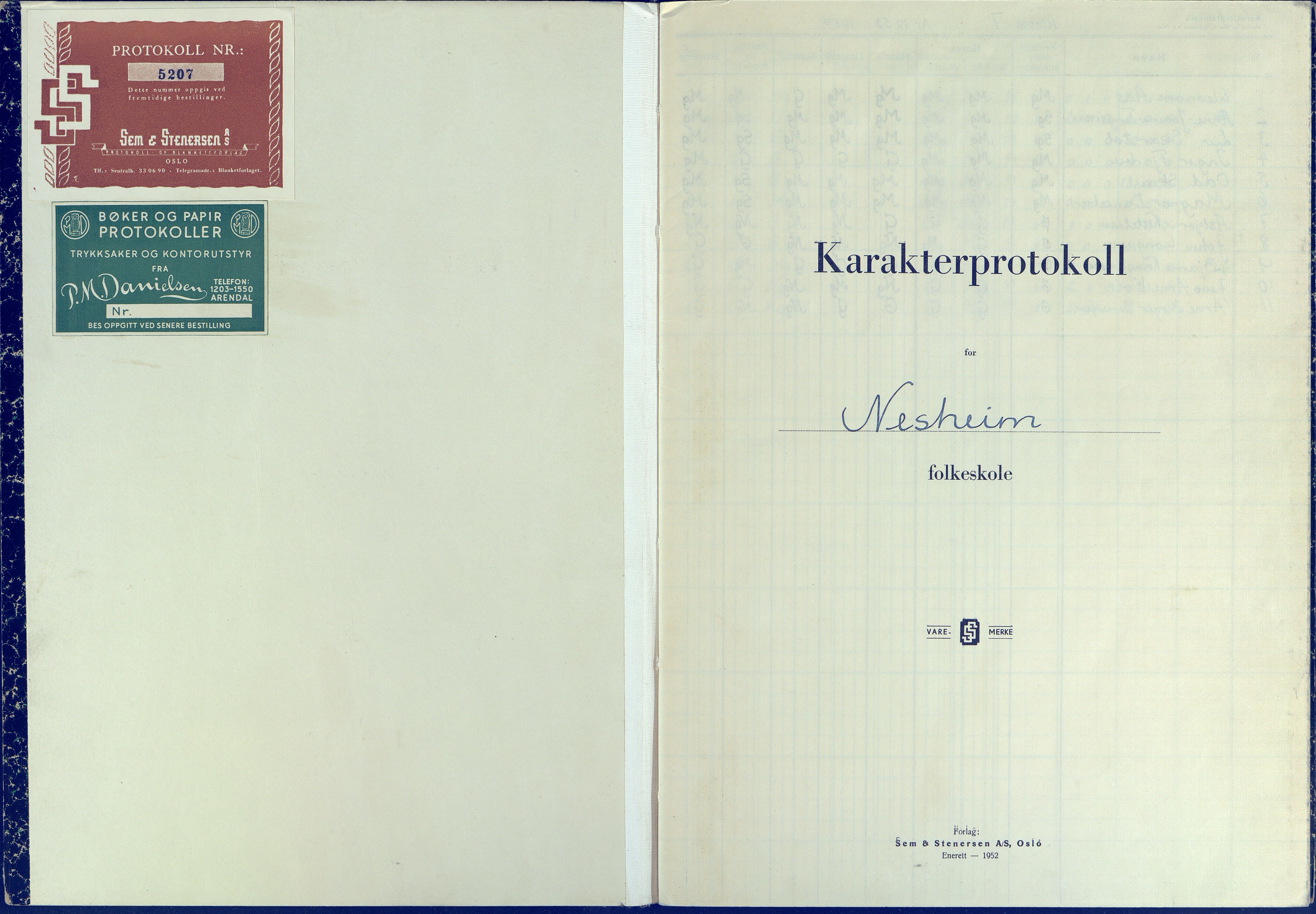 Austre Moland kommune, AAKS/KA0918-PK/09/09b/L0008: Karakterprotokoll, 1953-1962