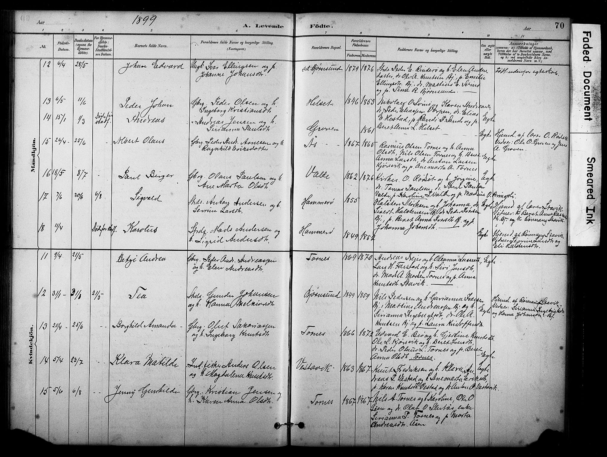 Ministerialprotokoller, klokkerbøker og fødselsregistre - Møre og Romsdal, AV/SAT-A-1454/565/L0755: Parish register (copy) no. 565C04, 1883-1903, p. 70