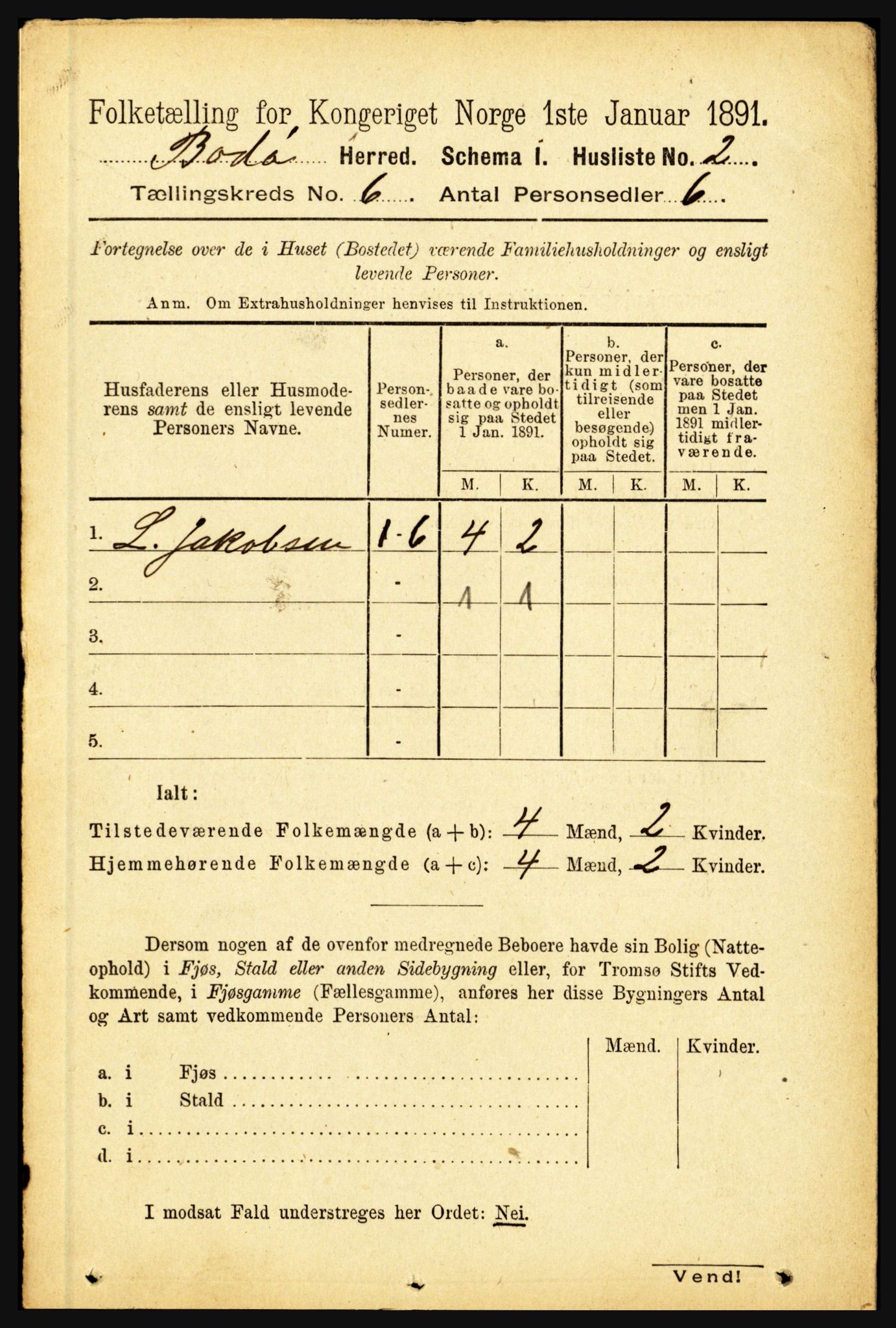 RA, 1891 census for 1843 Bodø, 1891, p. 3831