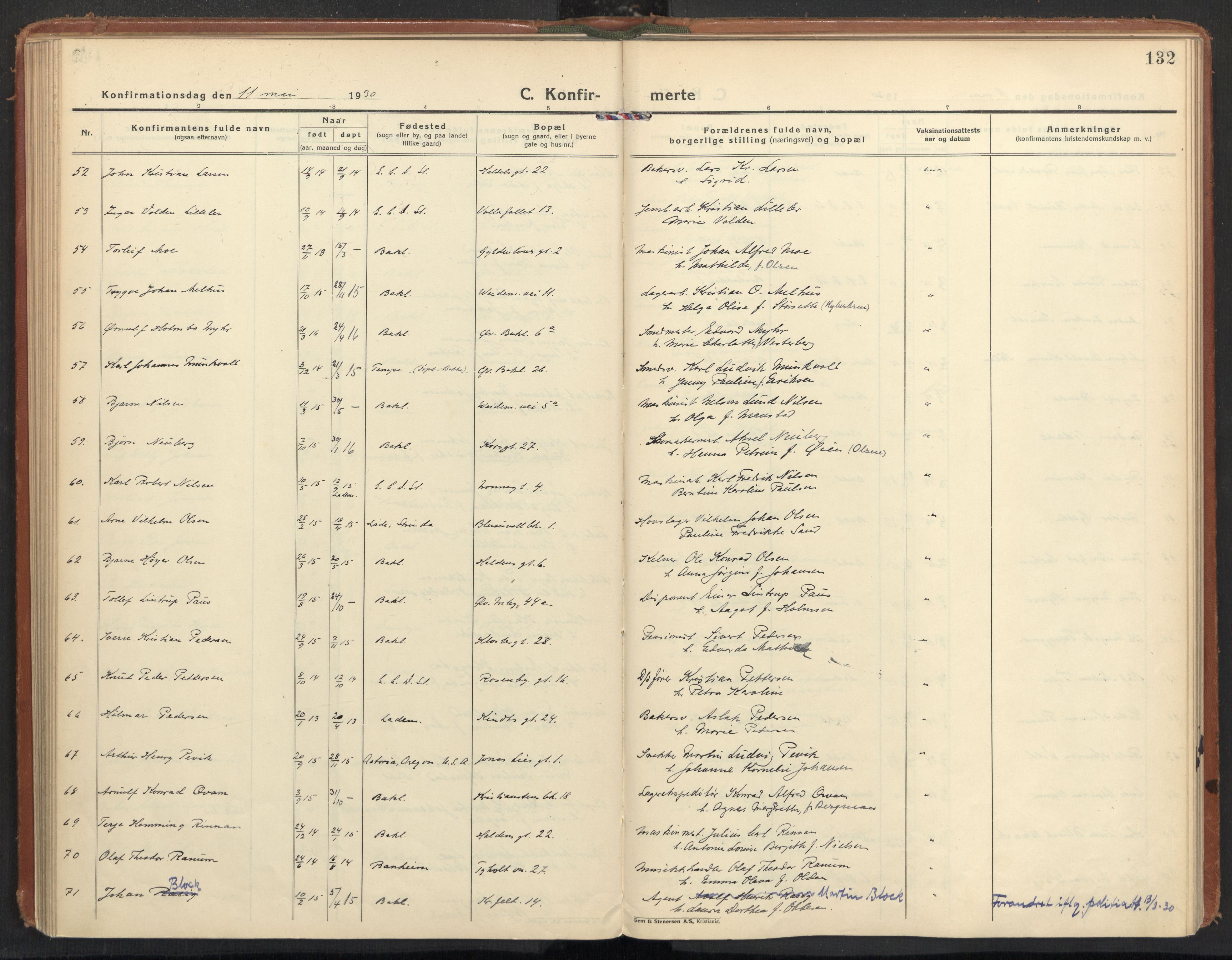 Ministerialprotokoller, klokkerbøker og fødselsregistre - Sør-Trøndelag, AV/SAT-A-1456/604/L0208: Parish register (official) no. 604A28, 1923-1937, p. 132