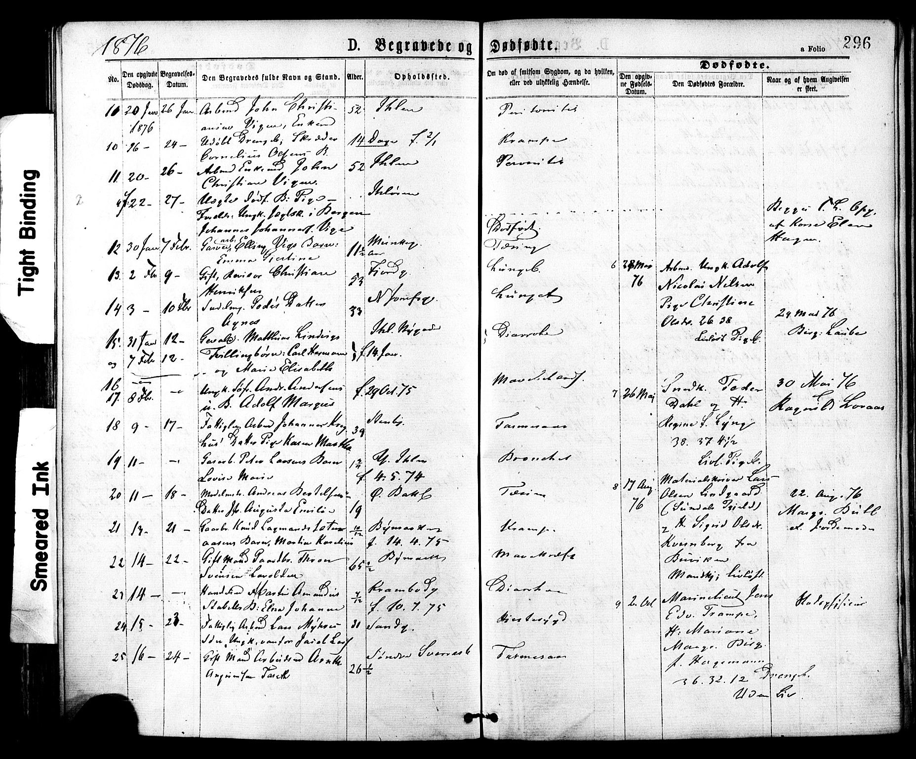 Ministerialprotokoller, klokkerbøker og fødselsregistre - Sør-Trøndelag, AV/SAT-A-1456/602/L0118: Parish register (official) no. 602A16, 1873-1879, p. 296