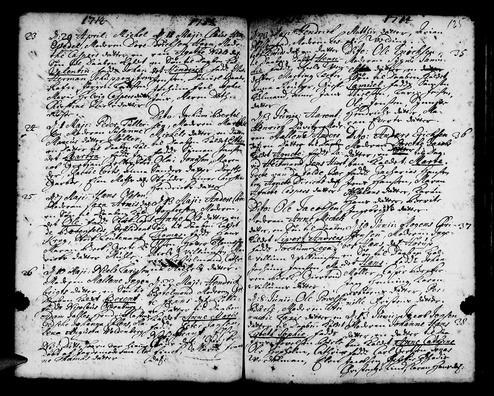 Nykirken Sokneprestembete, AV/SAB-A-77101/H/Haa/L0002: Parish register (official) no. A 2, 1700-1723, p. 125