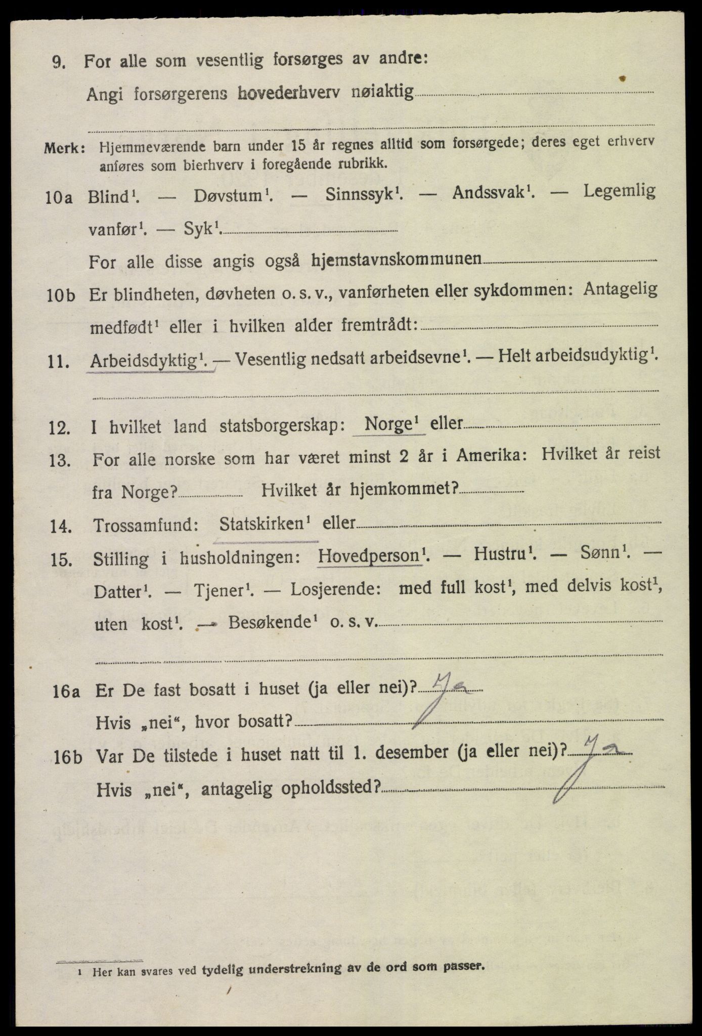 SAK, 1920 census for Stokken, 1920, p. 1041