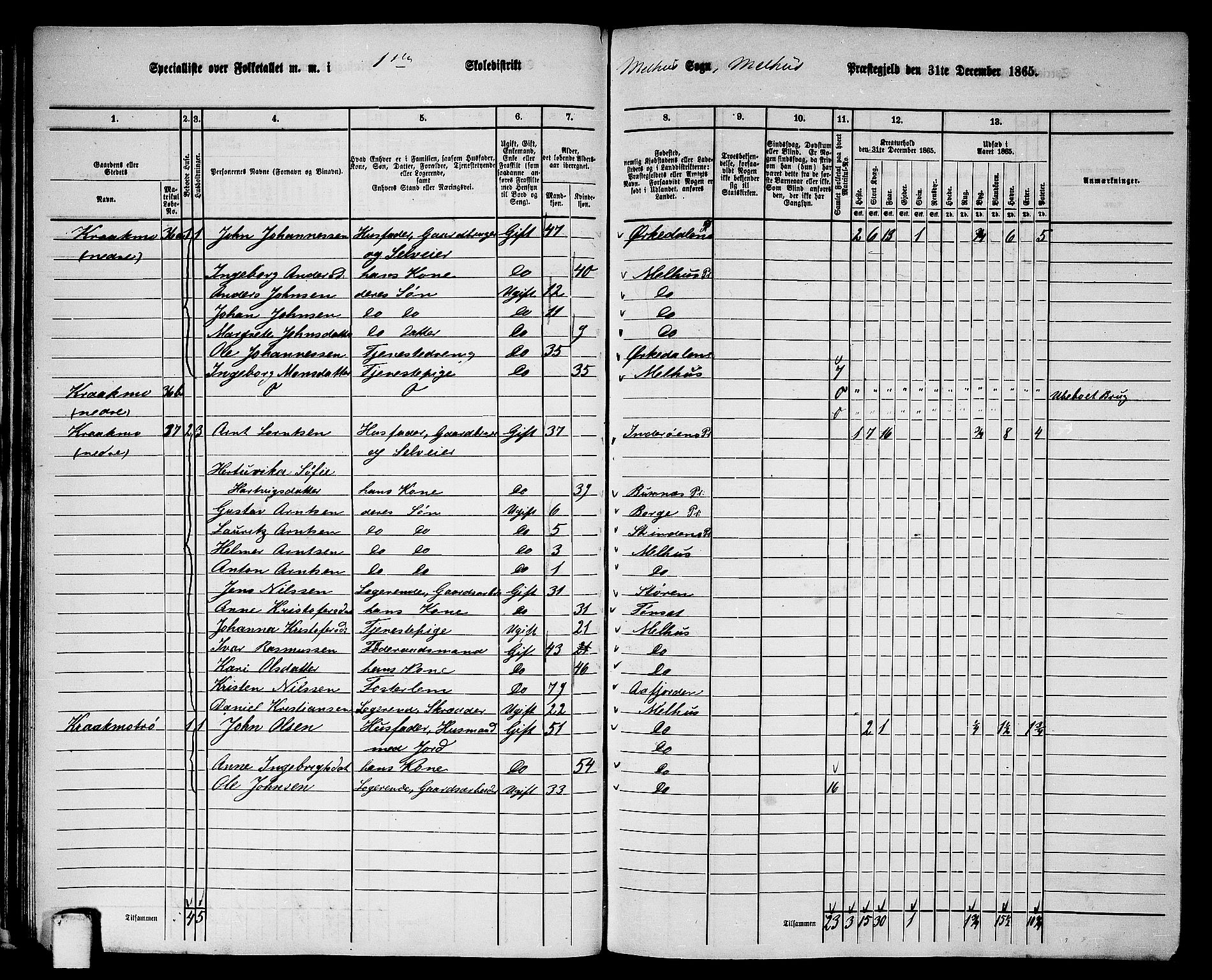 RA, 1865 census for Melhus, 1865, p. 35