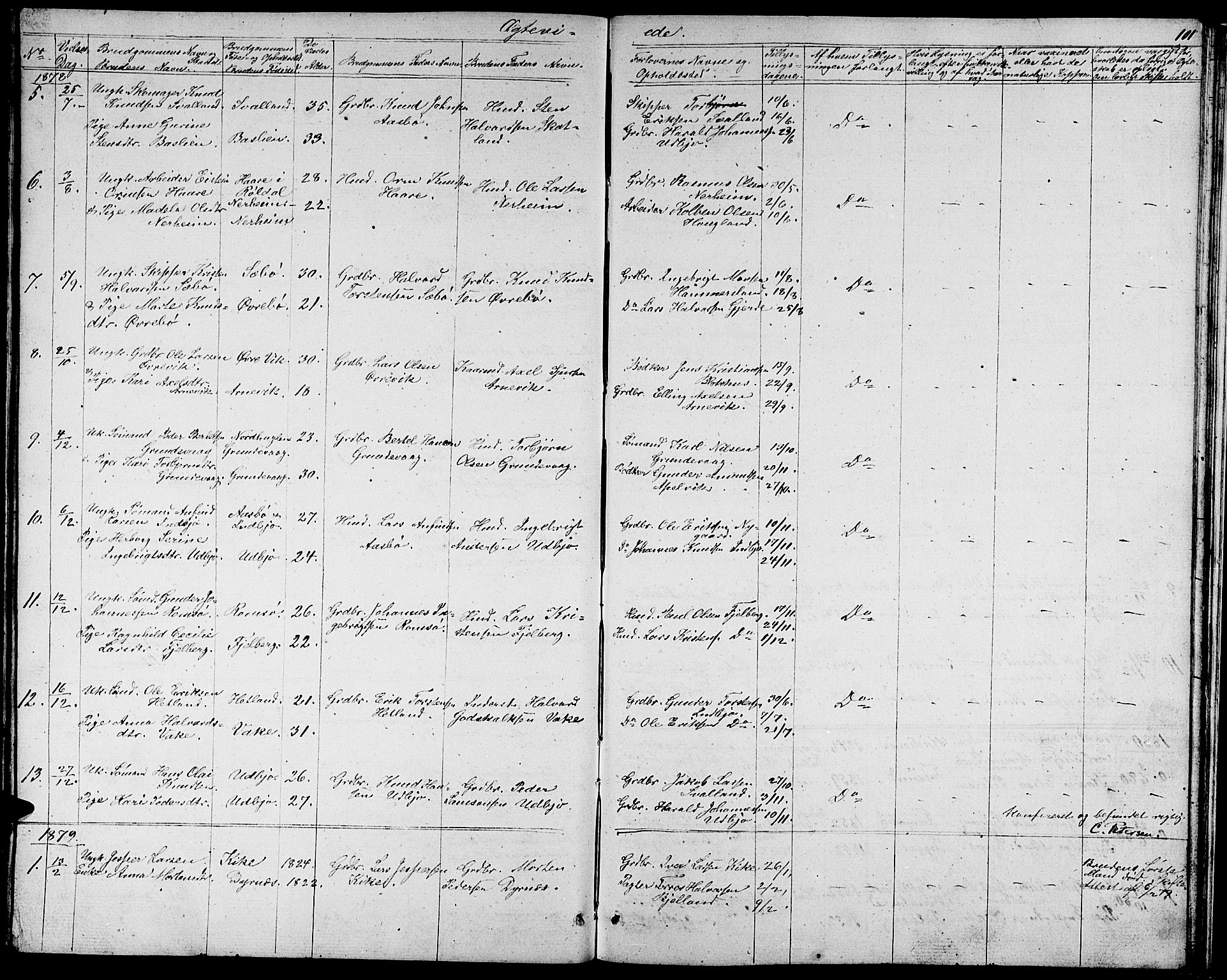 Fjelberg sokneprestembete, AV/SAB-A-75201/H/Hab: Parish register (copy) no. A 3, 1865-1887, p. 101