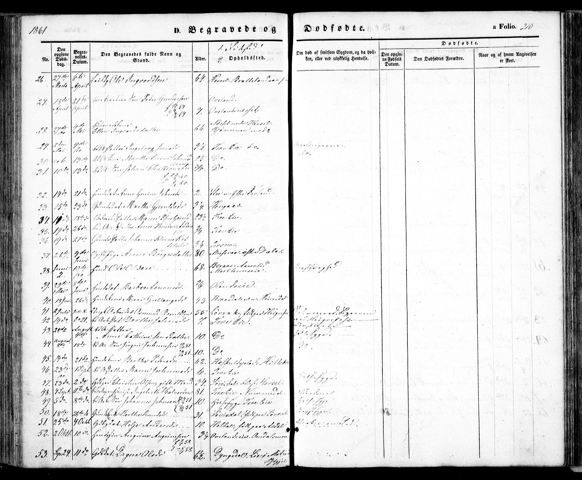 Froland sokneprestkontor, AV/SAK-1111-0013/F/Fa/L0002: Parish register (official) no. A 2, 1845-1863, p. 210