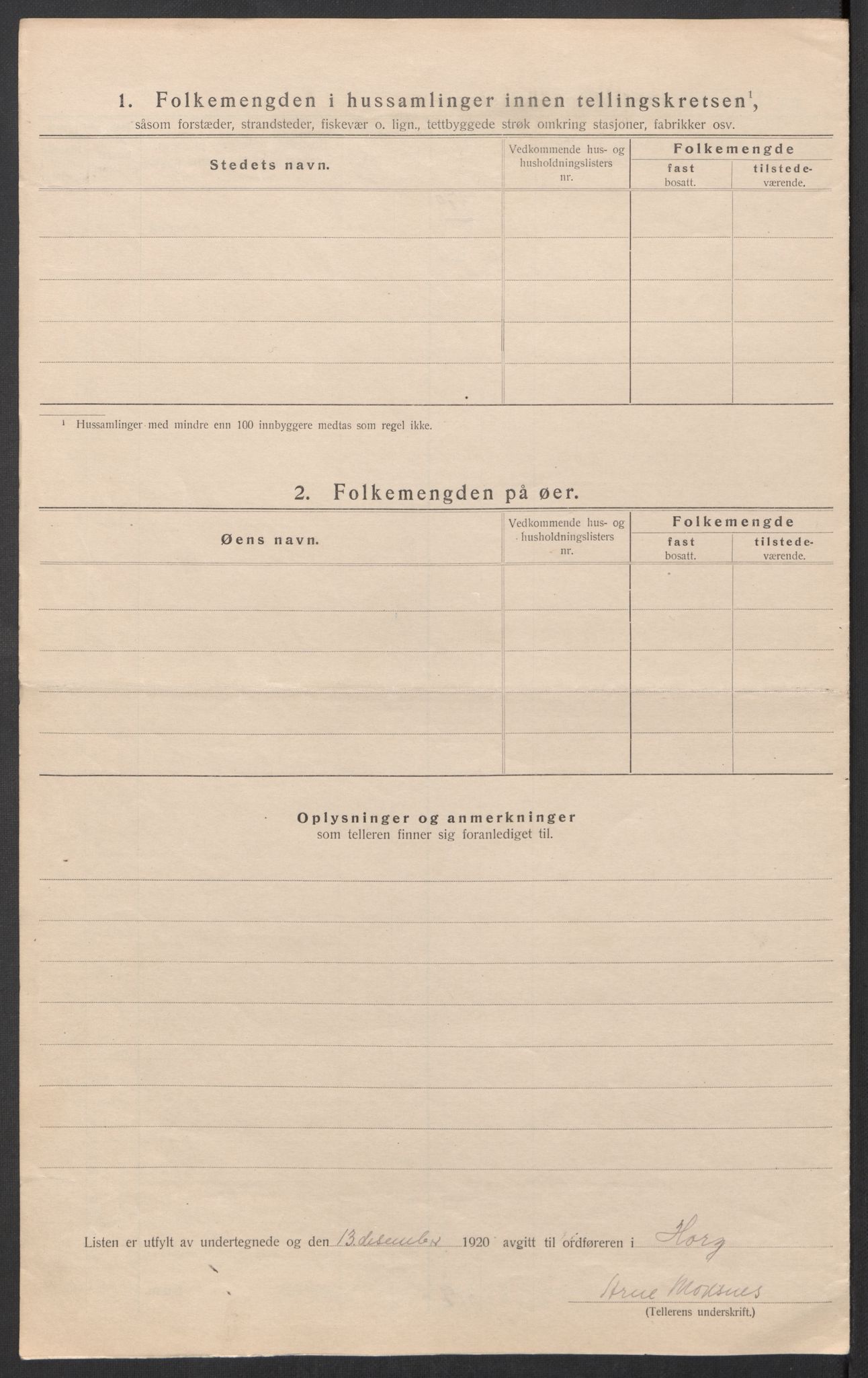 SAT, 1920 census for Horg, 1920, p. 12