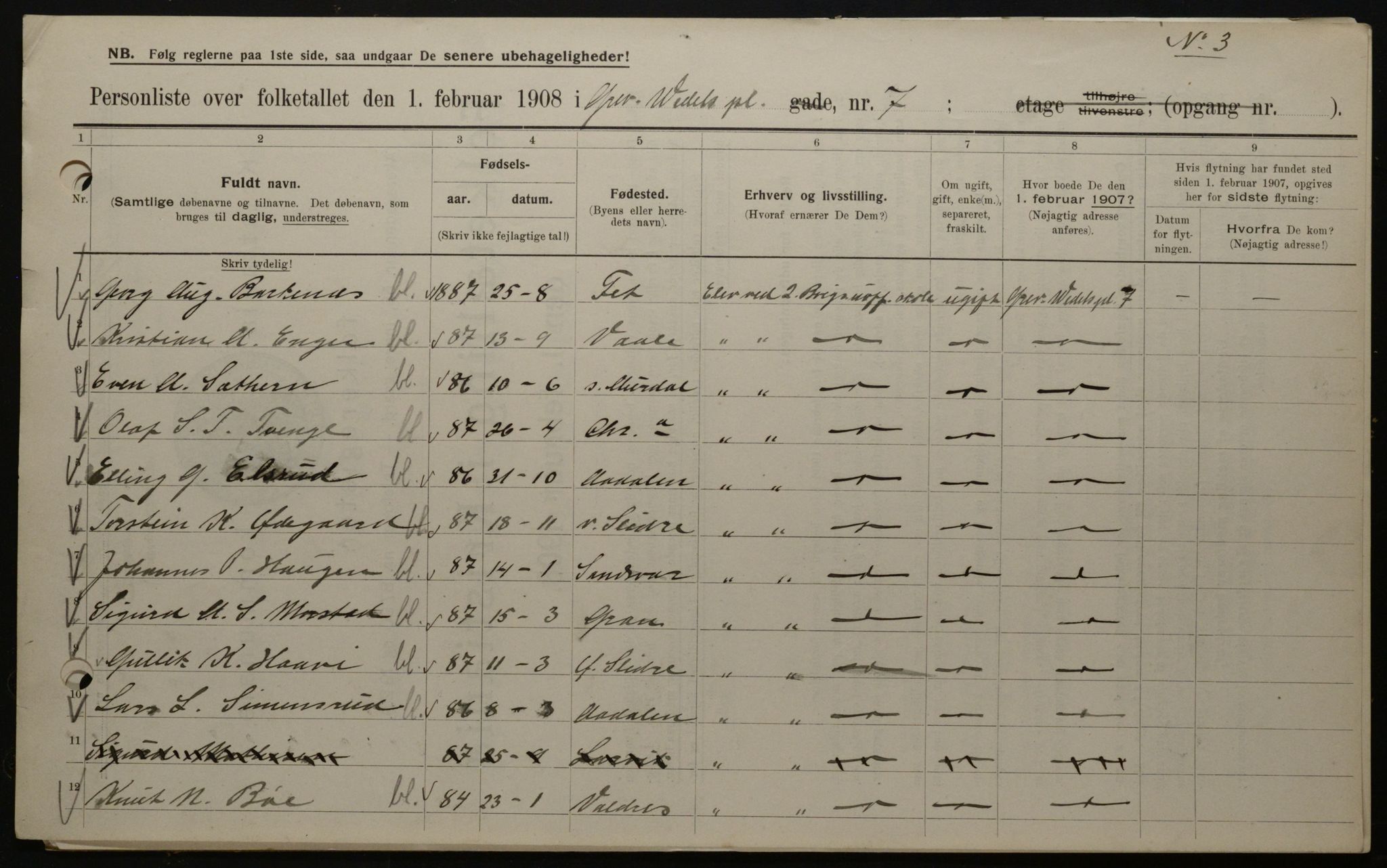 OBA, Municipal Census 1908 for Kristiania, 1908, p. 26946